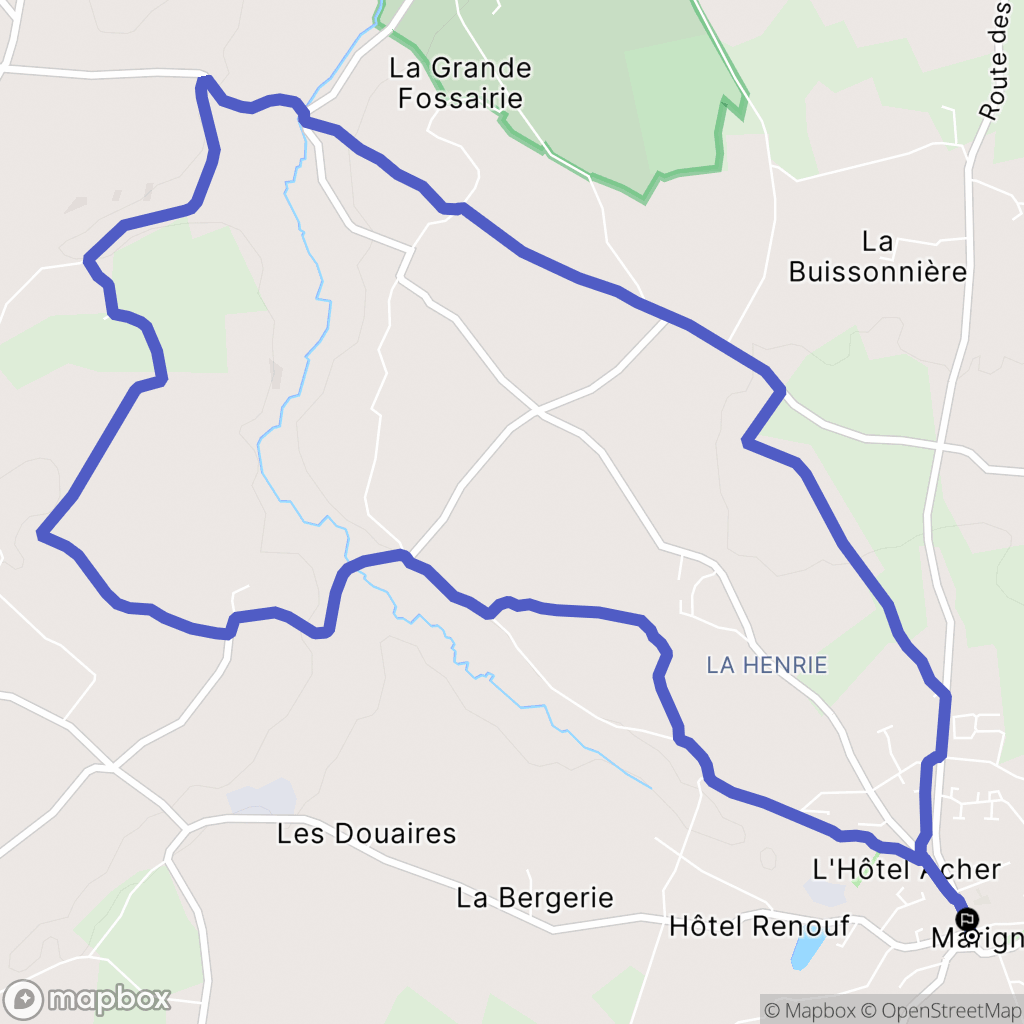 Marigny-le-Lozon : carte du parcours de randonnée - France