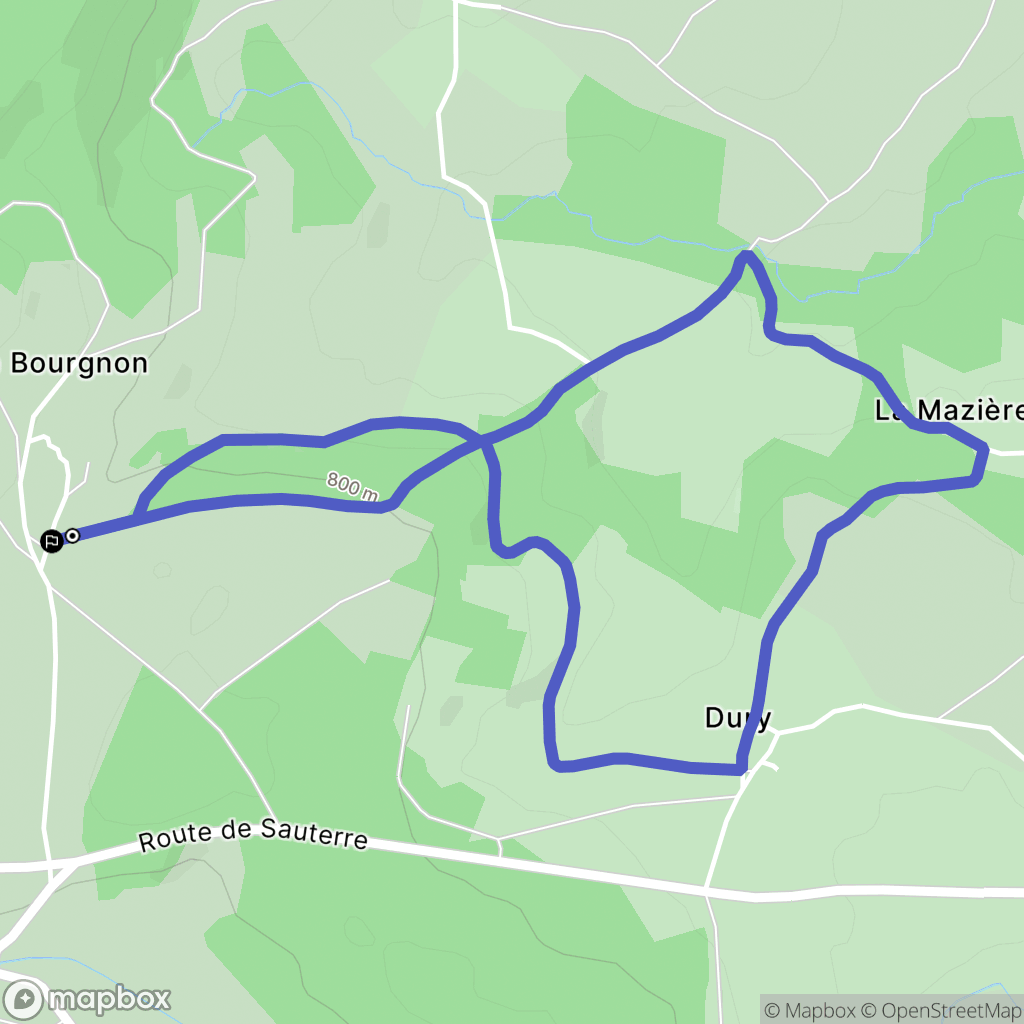 Charbonnières-les-Varennes : carte du parcours de randonnée - France