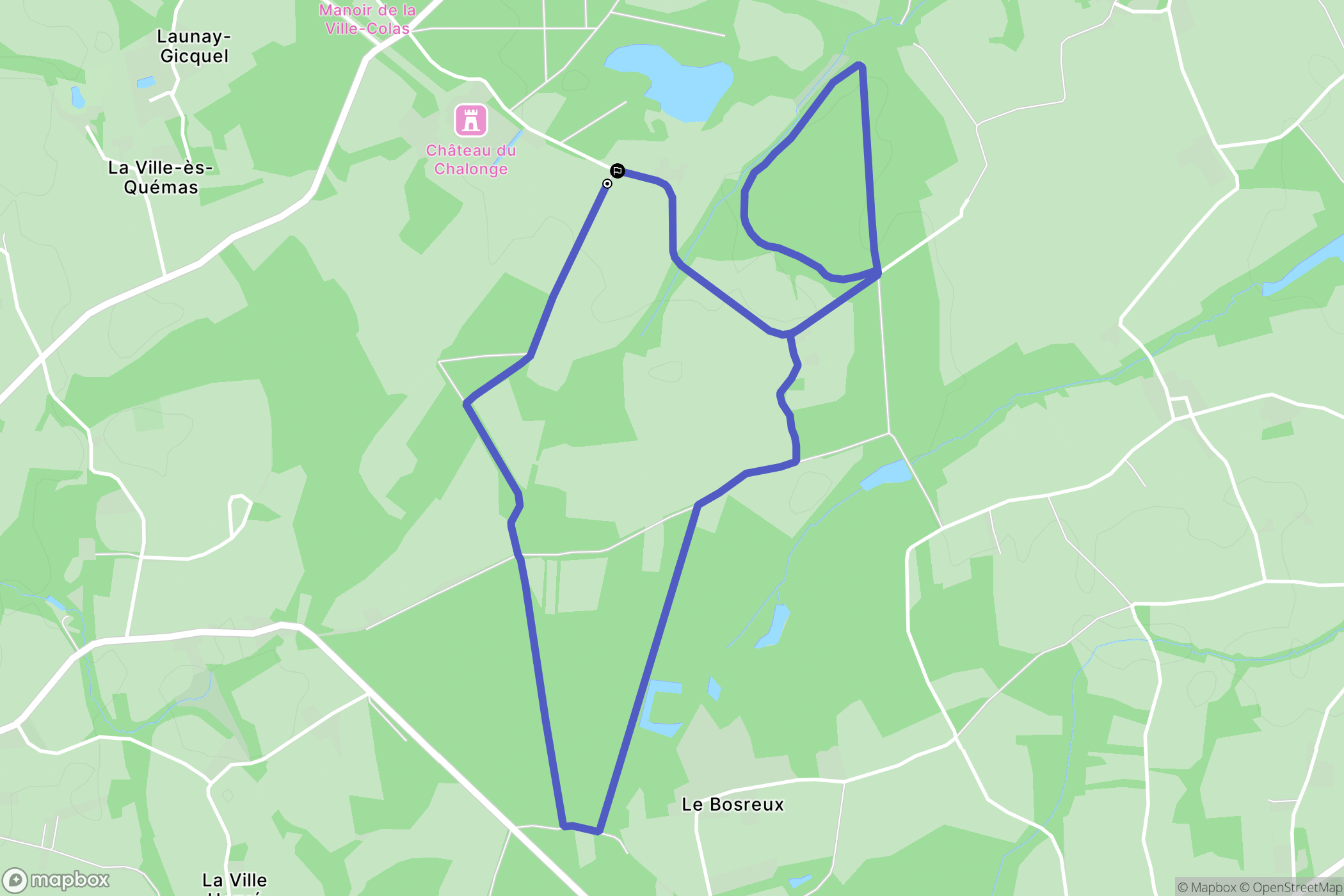Trébédan : carte du parcours de randonnée - France