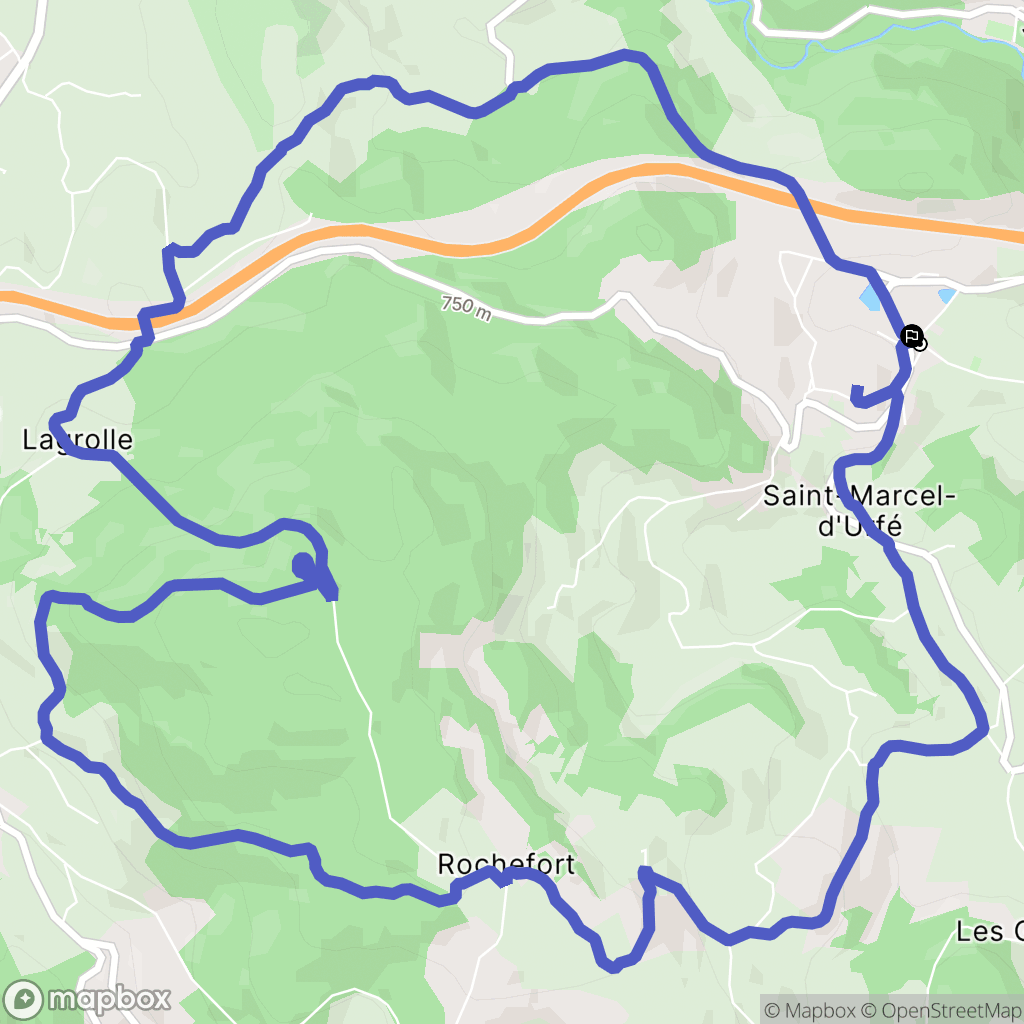 Saint-Marcel-d'Urfé : carte du parcours de randonnée - France