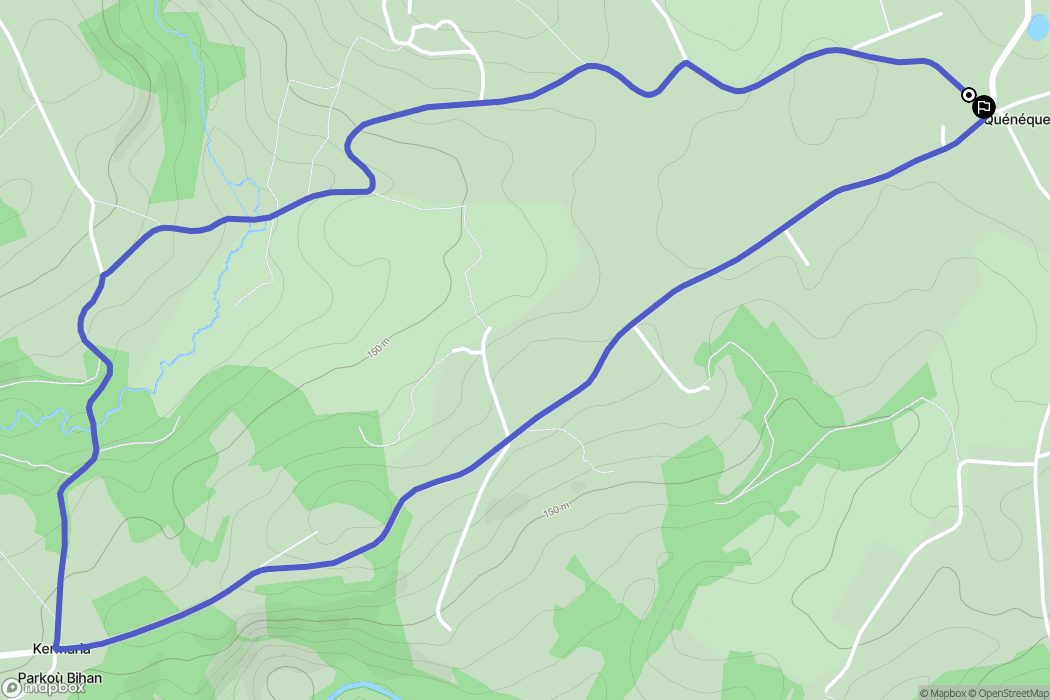 Scrignac : carte du parcours de randonnée - France