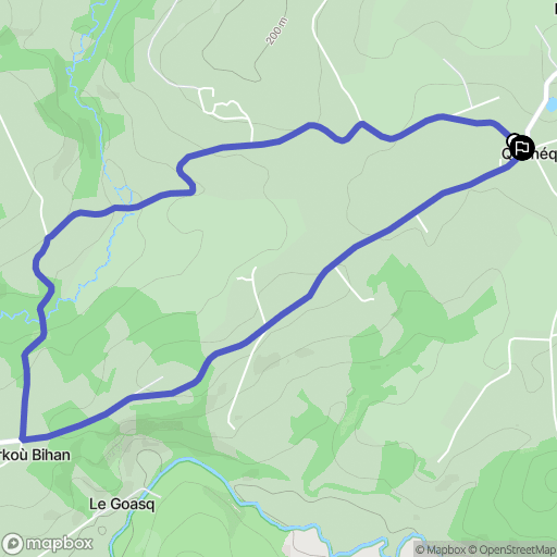 Scrignac : carte du parcours de randonnée - France