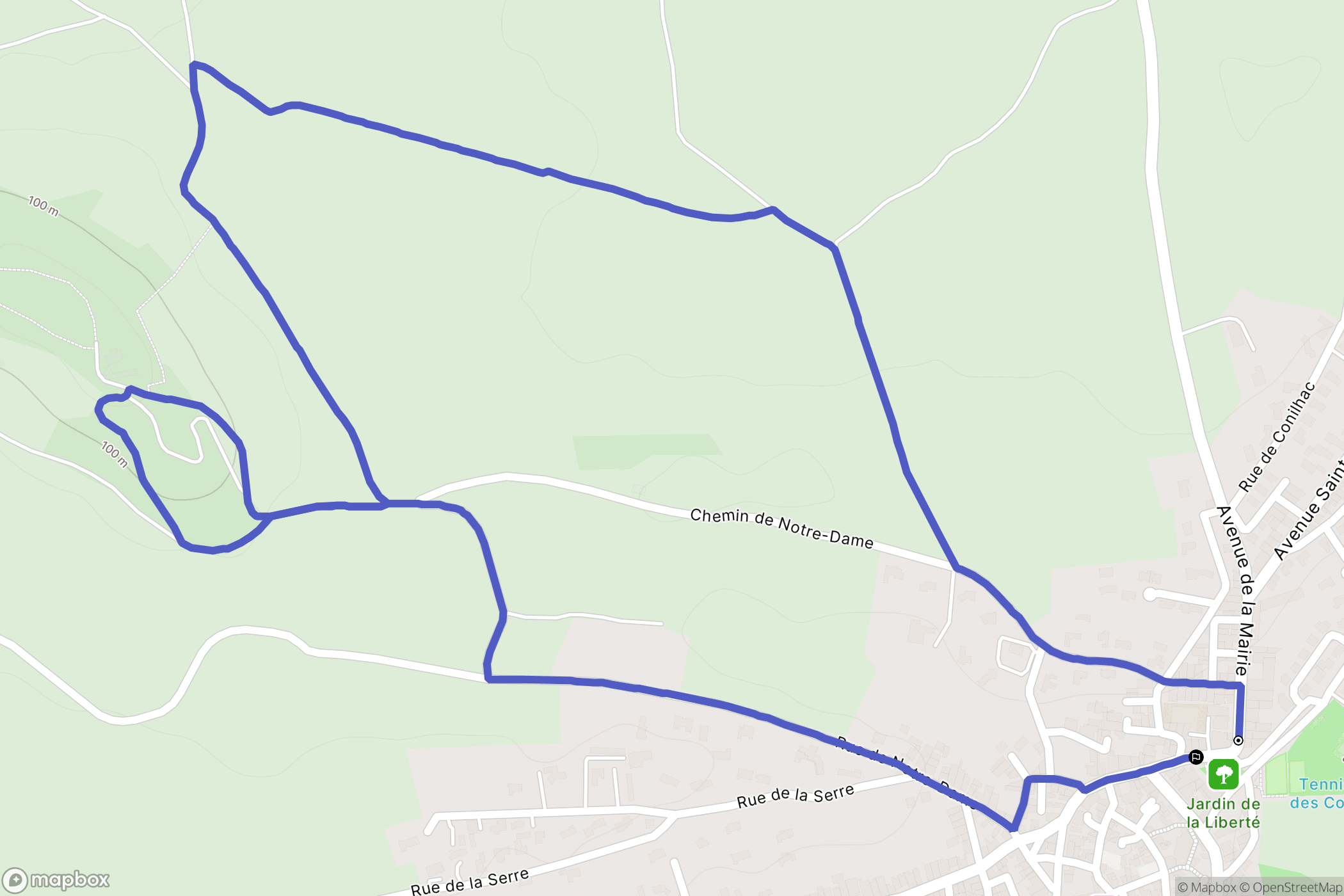 Fabrezan : carte du parcours de randonnée - France