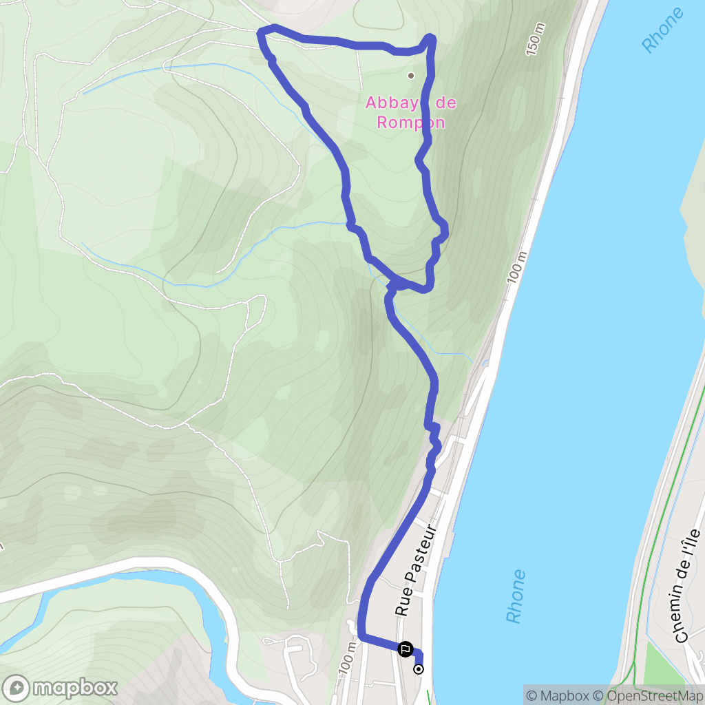 Le Pouzin : carte du parcours de randonnée - France