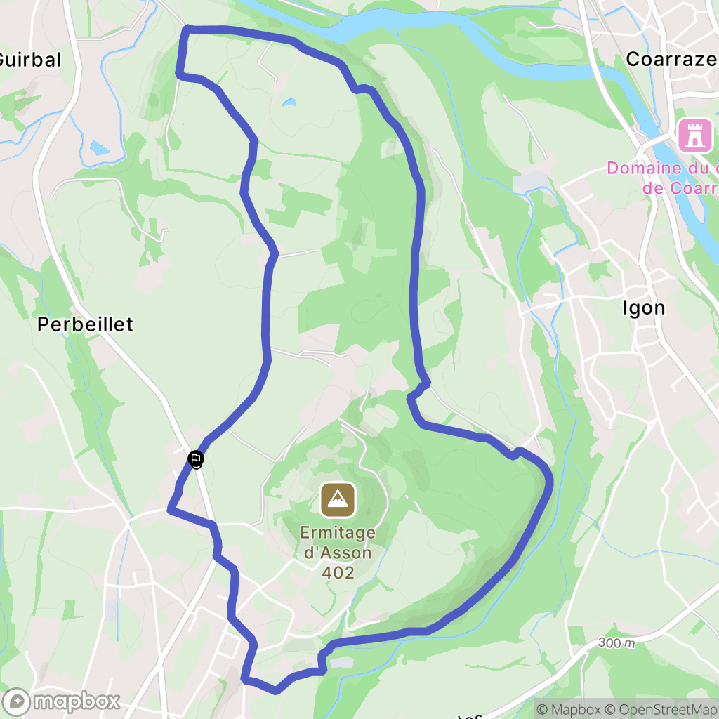 Asson : carte du parcours de randonnée - France