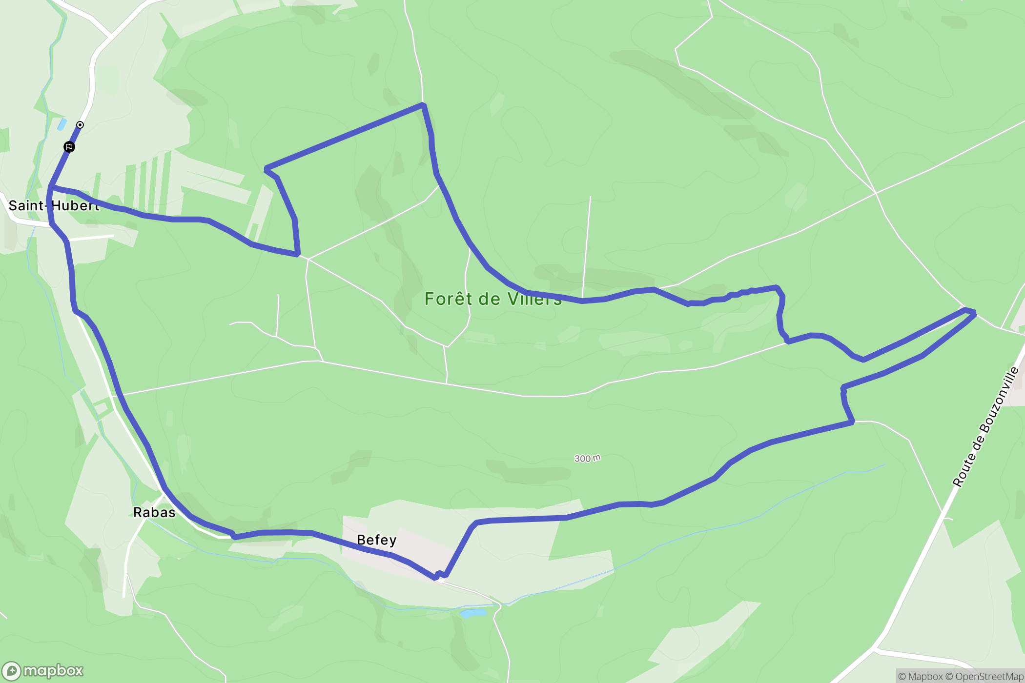 Saint-Hubert : carte du parcours de randonnée - France