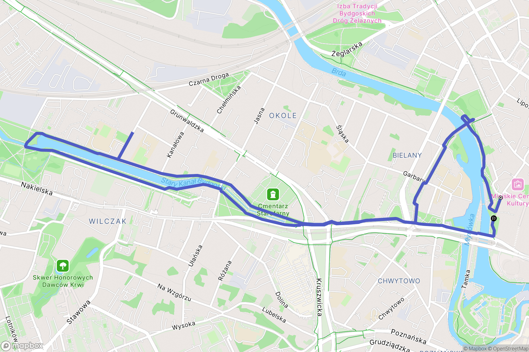 Bydgoszcz: mapa trasy - Poland