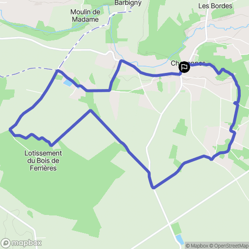 Chevannes : carte du parcours de randonnée - France