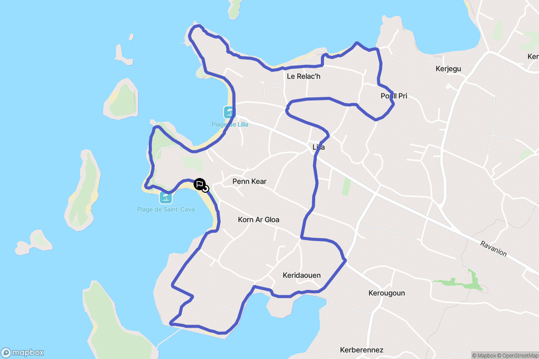 Plouguerneau : carte du parcours de randonnée - France