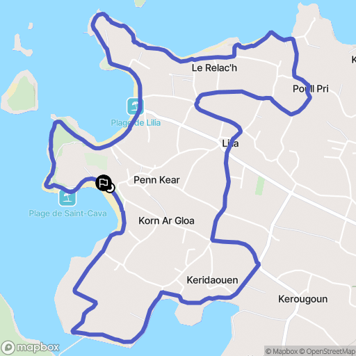Plouguerneau : carte du parcours de randonnée - France
