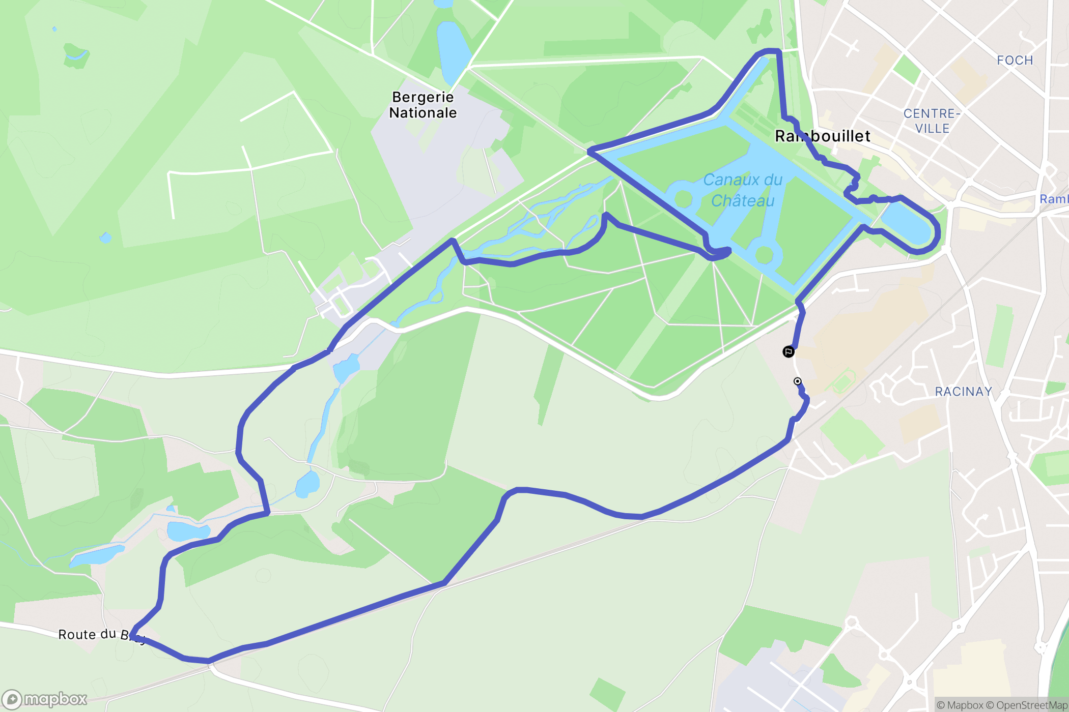 Rambouillet : carte du parcours de randonnée - France