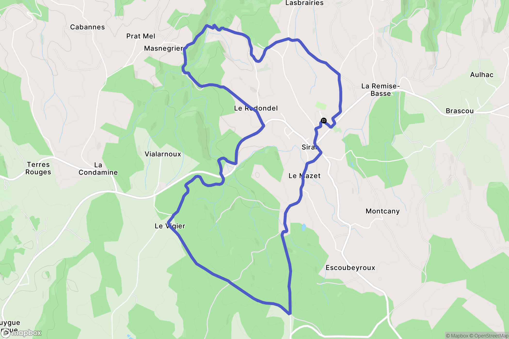 Siran : carte du parcours de randonnée - France