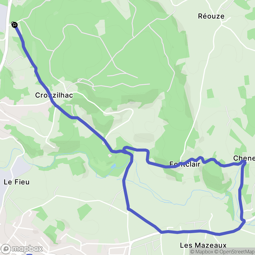 Tence : carte du parcours de randonnée - France