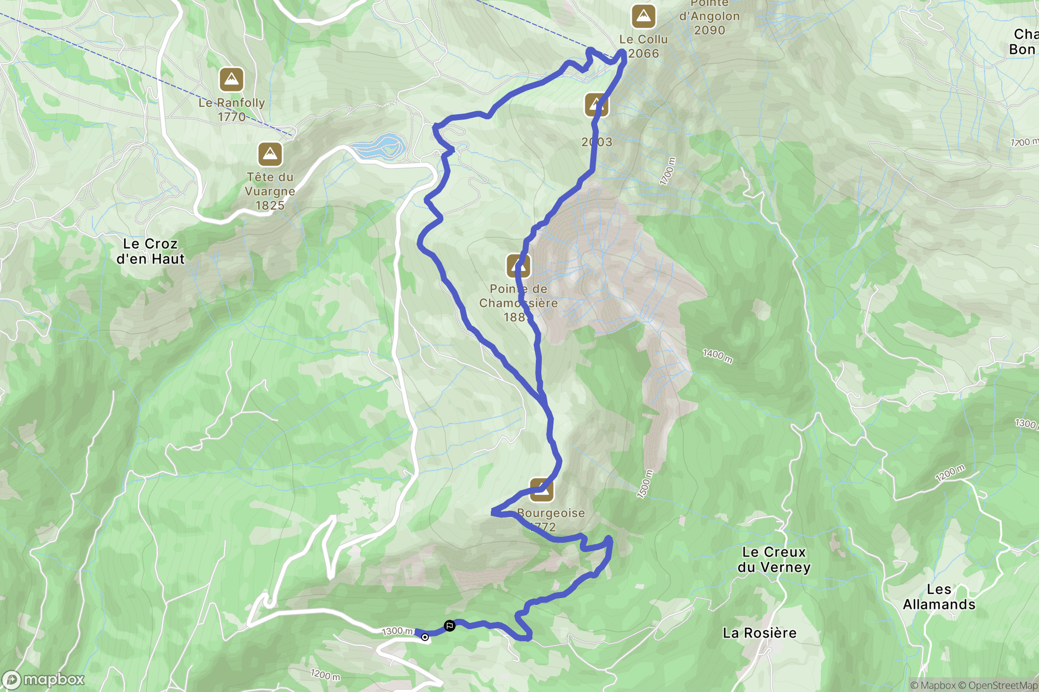 Samoëns : carte du parcours de randonnée - France
