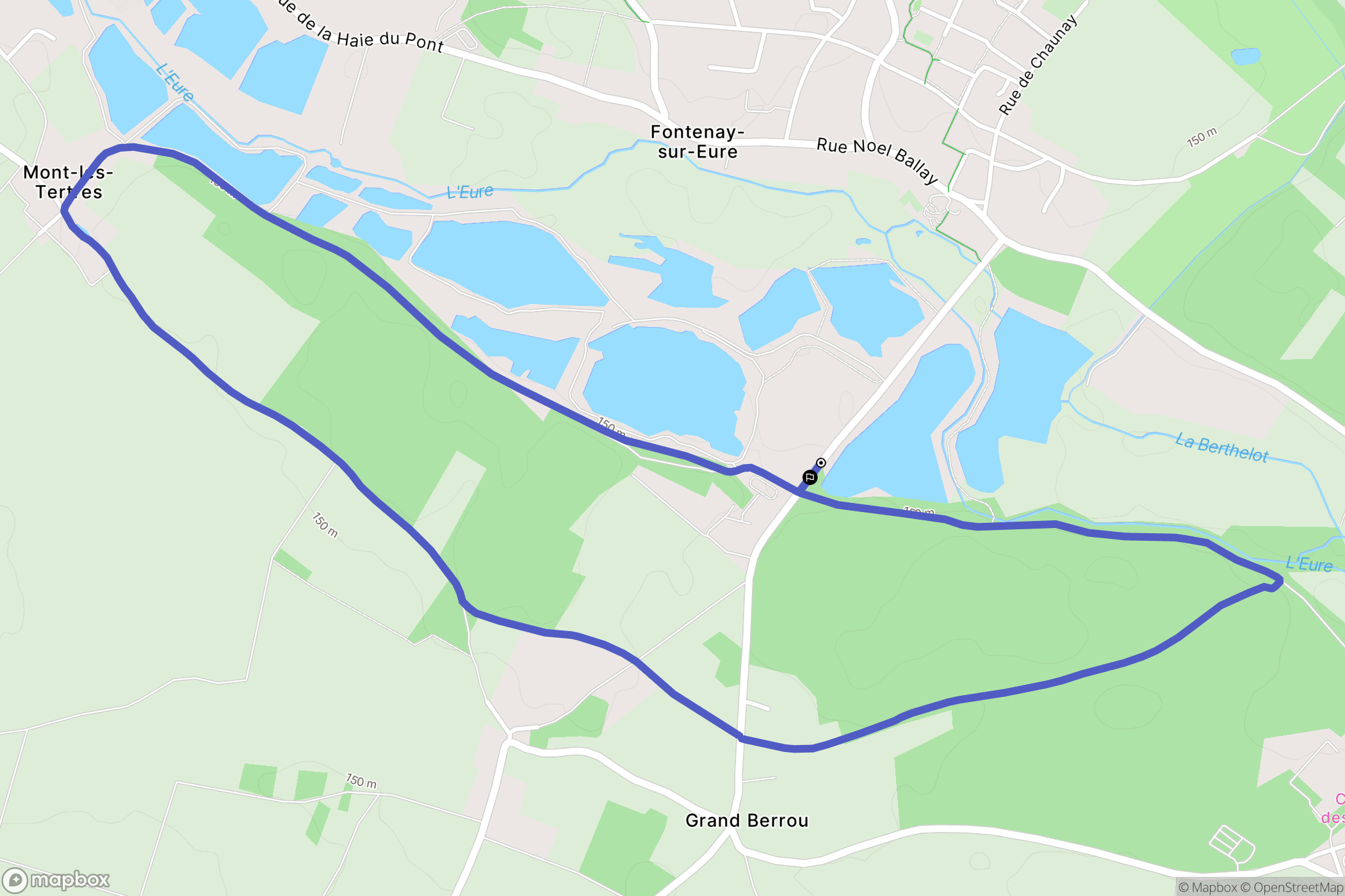 Fontenay-sur-Eure : carte du parcours de randonnée - France