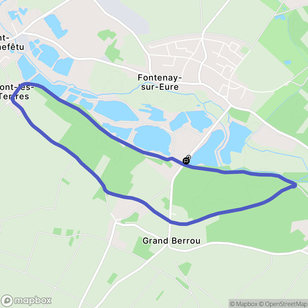 Fontenay-sur-Eure : carte du parcours de randonnée - France