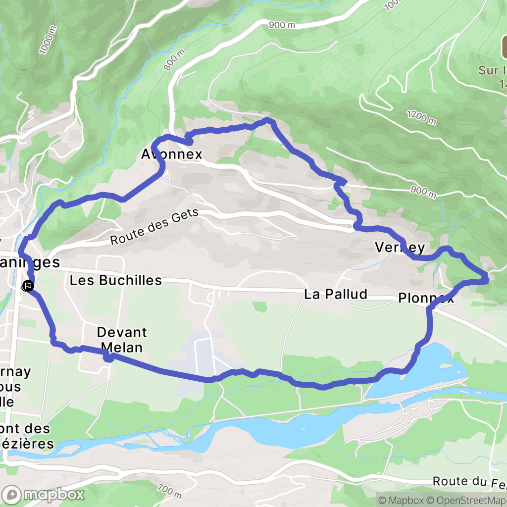 Taninges : carte du parcours de randonnée - France