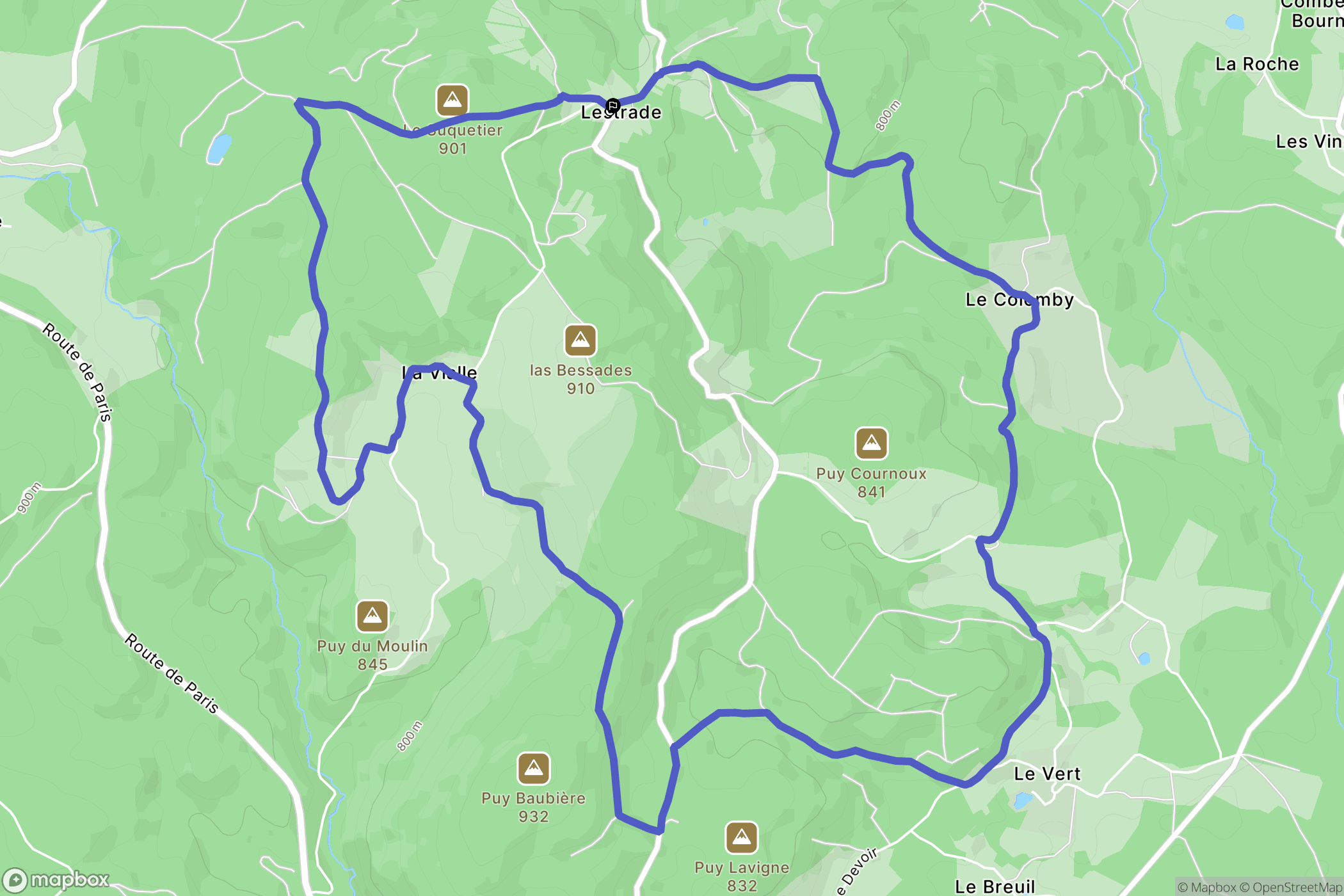 Meymac : carte du parcours de randonnée - France
