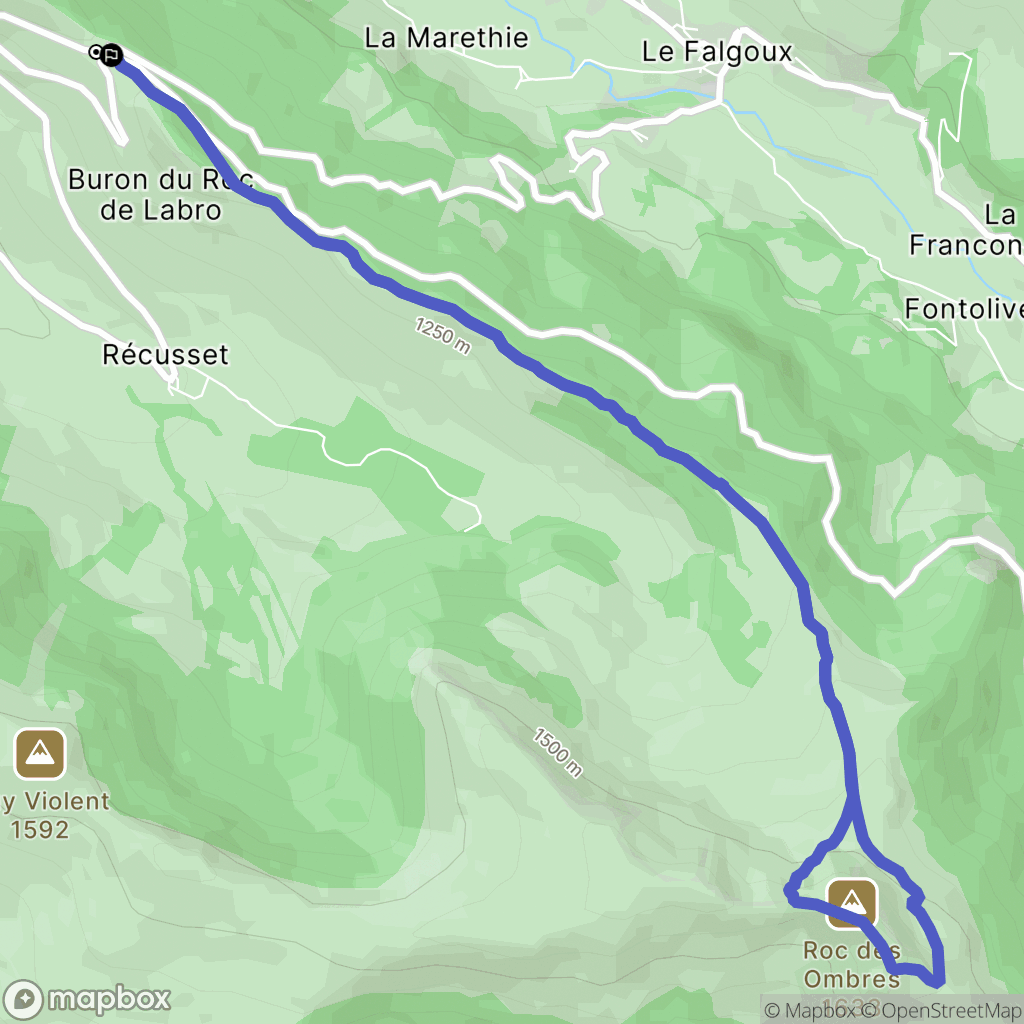 Le Falgoux : carte du parcours de randonnée - France