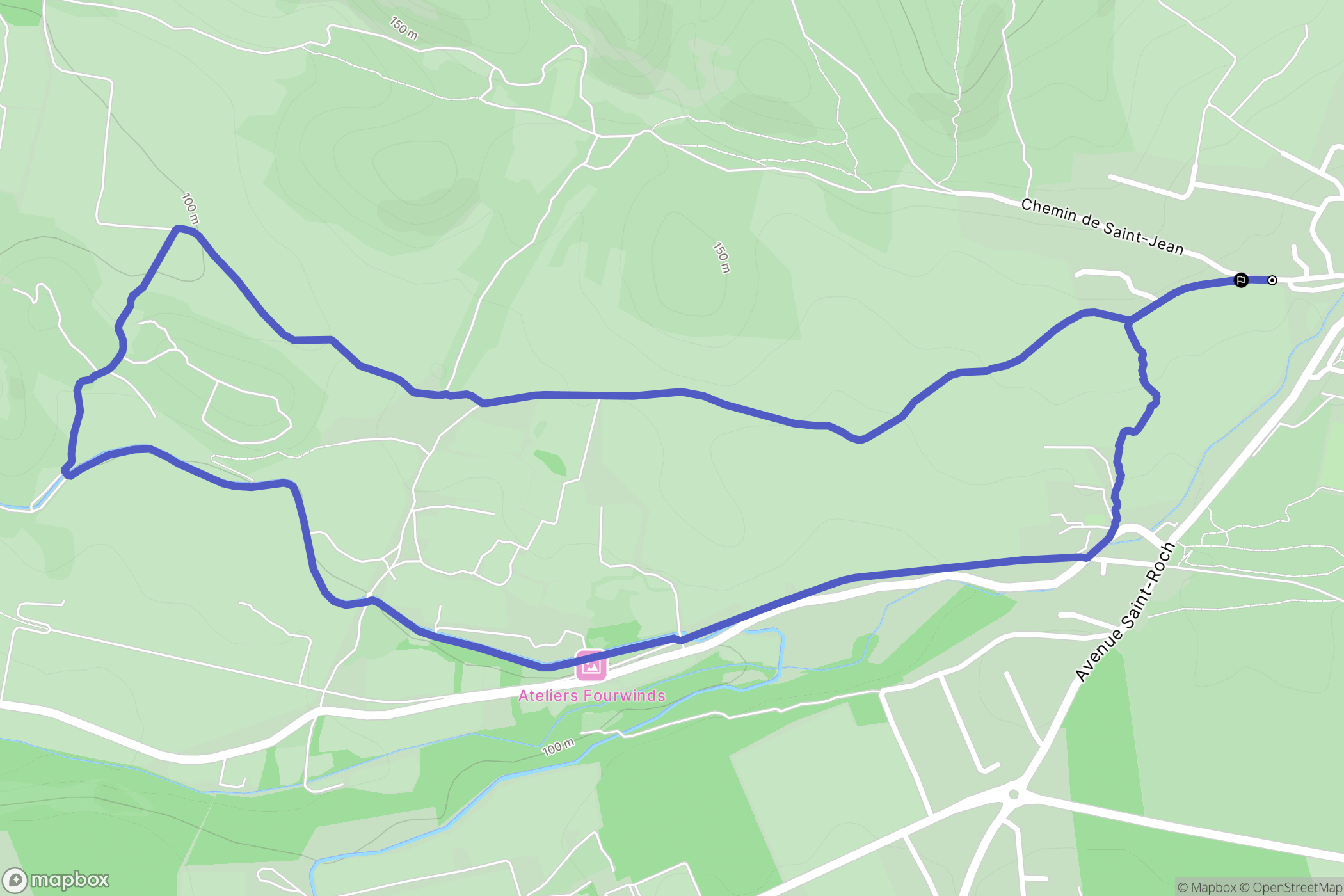 Aureille : carte du parcours de randonnée - France
