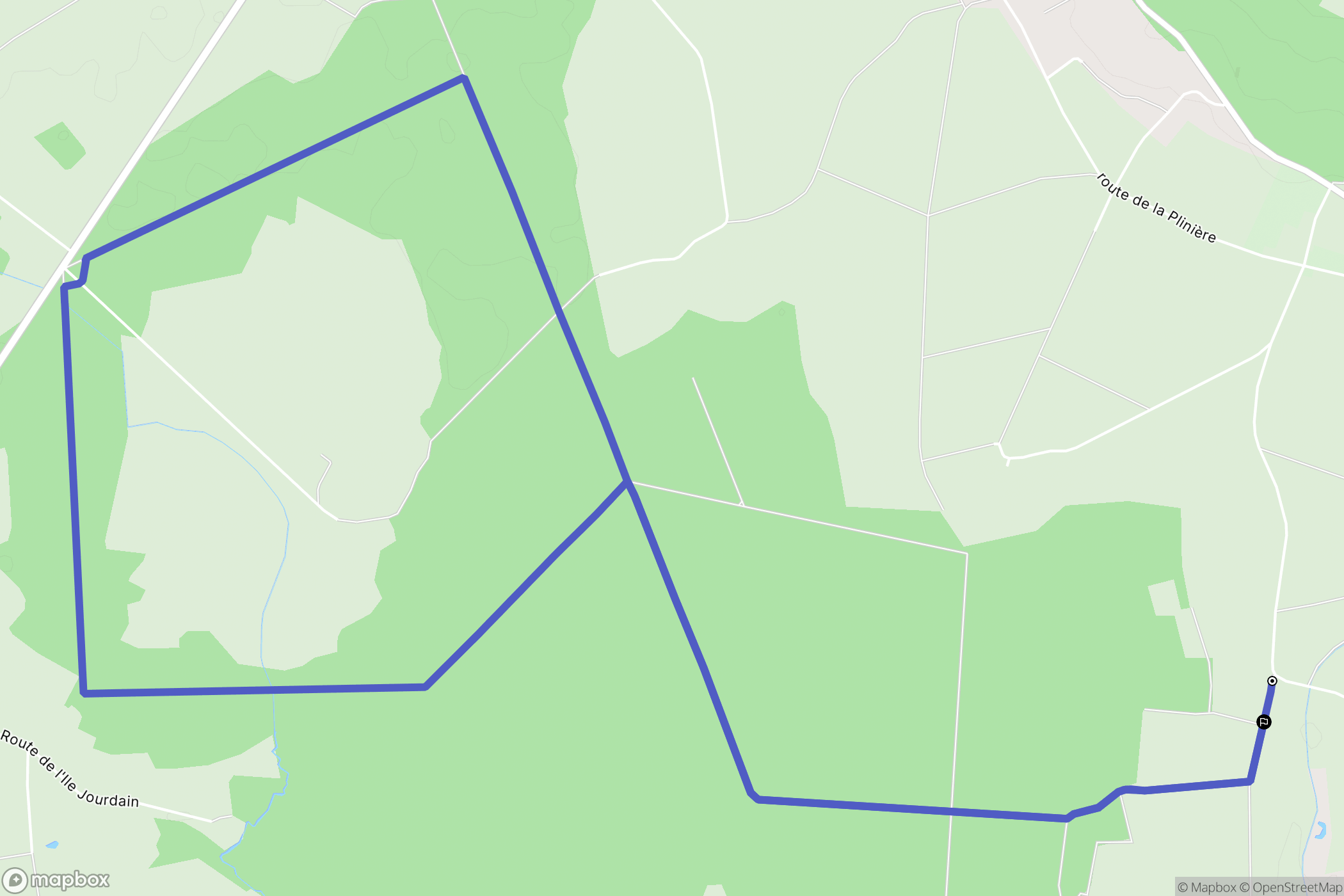 Doue : carte du parcours de randonnée - France