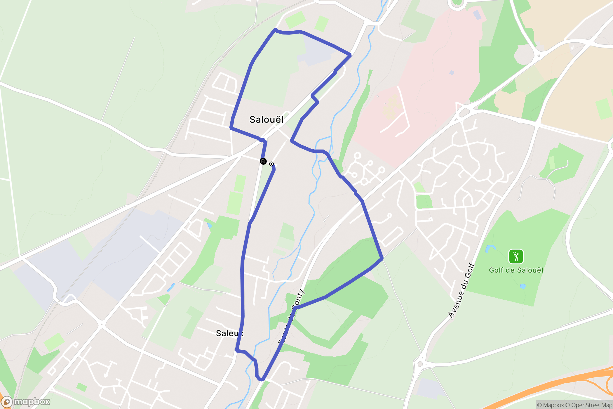 Salouël : carte du parcours de randonnée - France