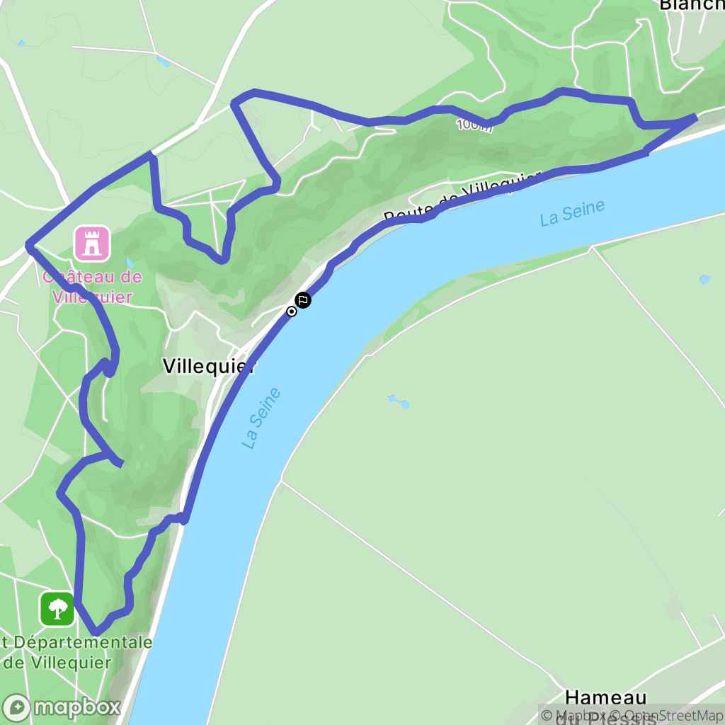 Rives-en-Seine : carte du parcours de randonnée - France