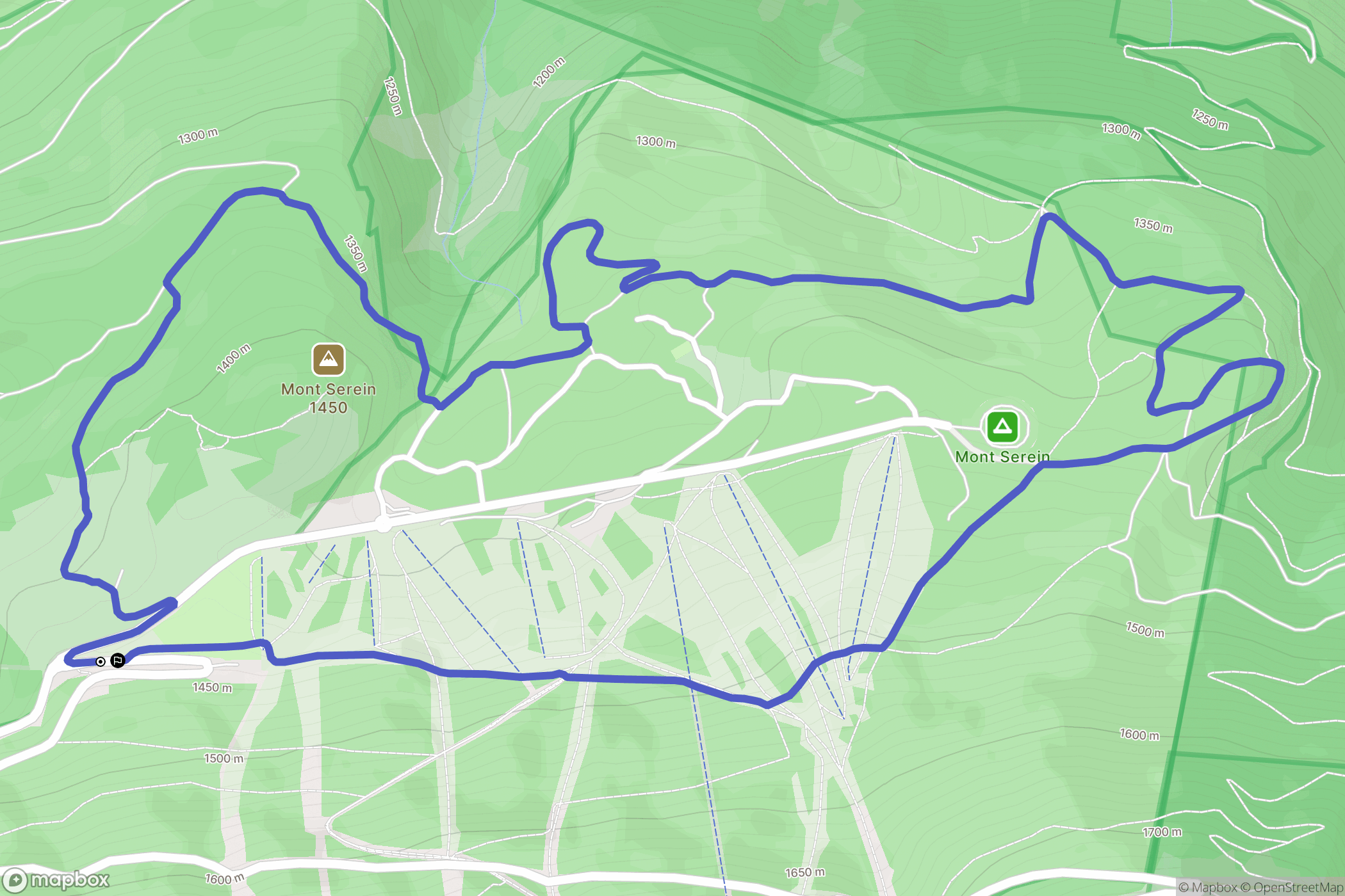Beaumont-du-Ventoux : carte du parcours de randonnée - France