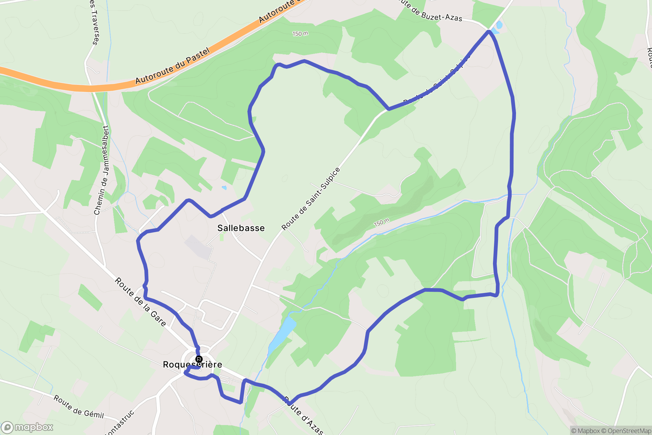 Roquesérière : carte du parcours de randonnée - France