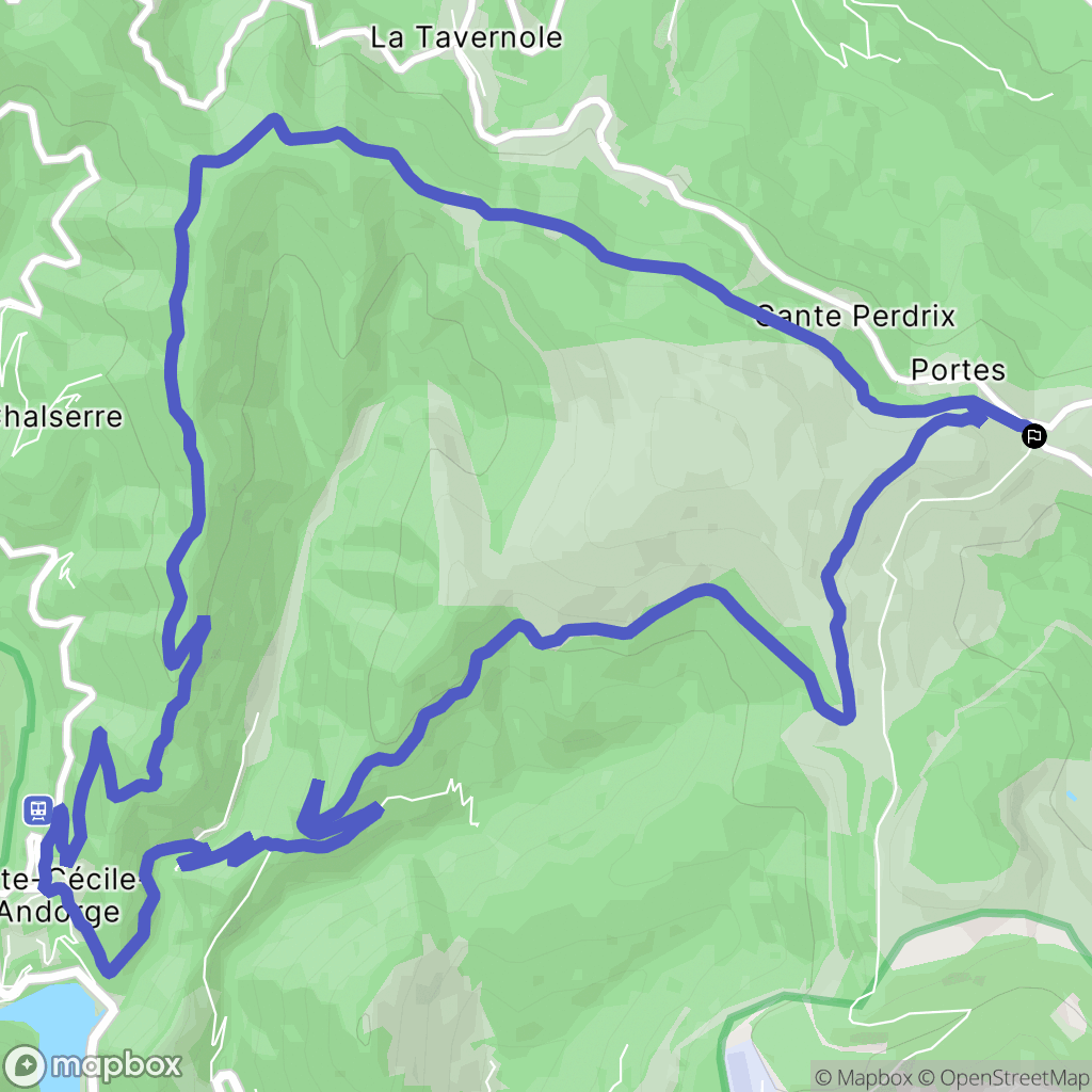 Portes : carte du parcours de randonnée - France