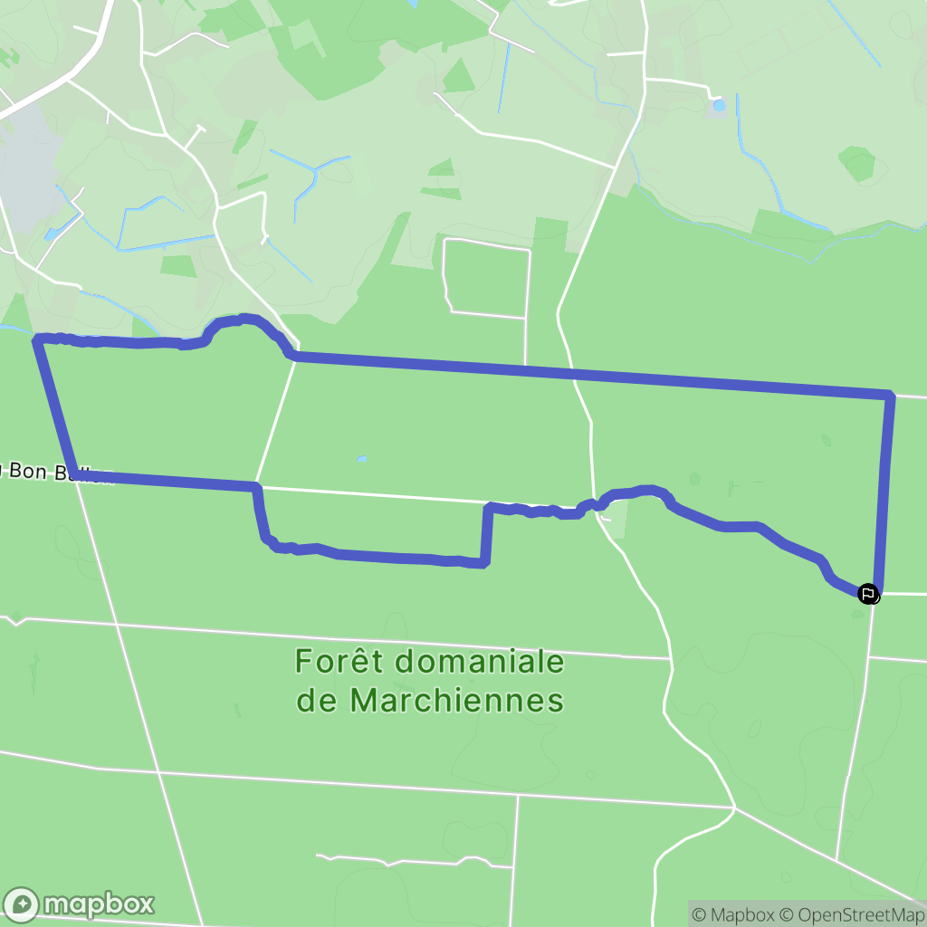 Marchiennes : carte du parcours de randonnée - France