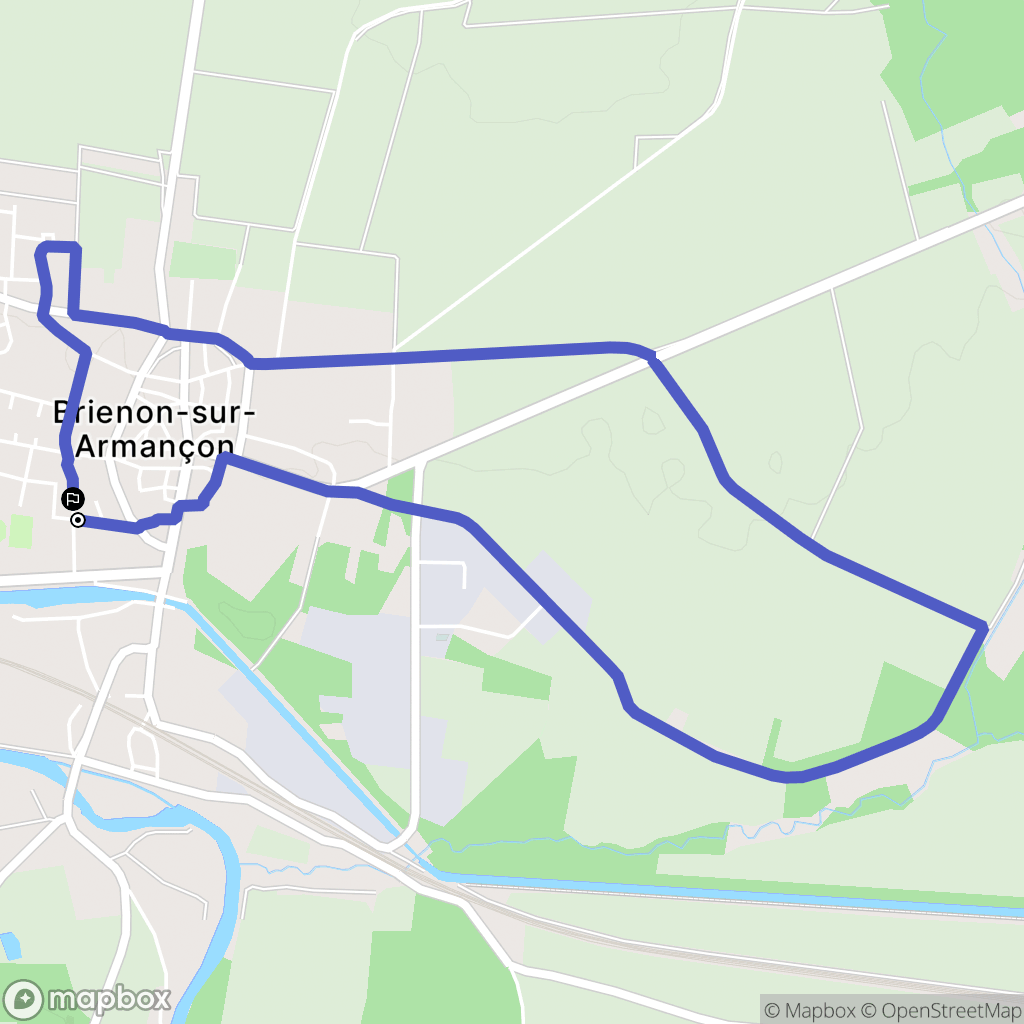 Brienon-sur-Armançon : carte du parcours de randonnée - France