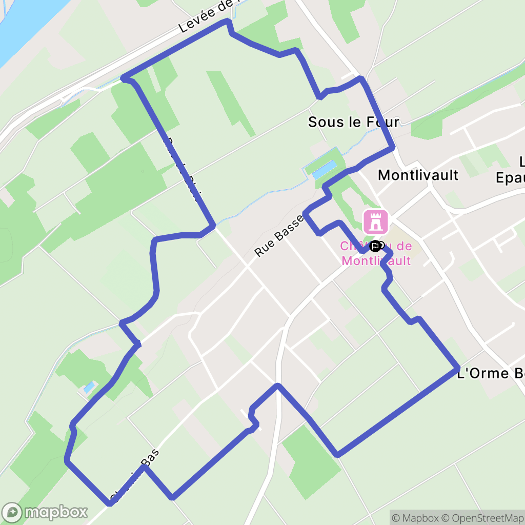 Montlivault : carte du parcours de randonnée - France