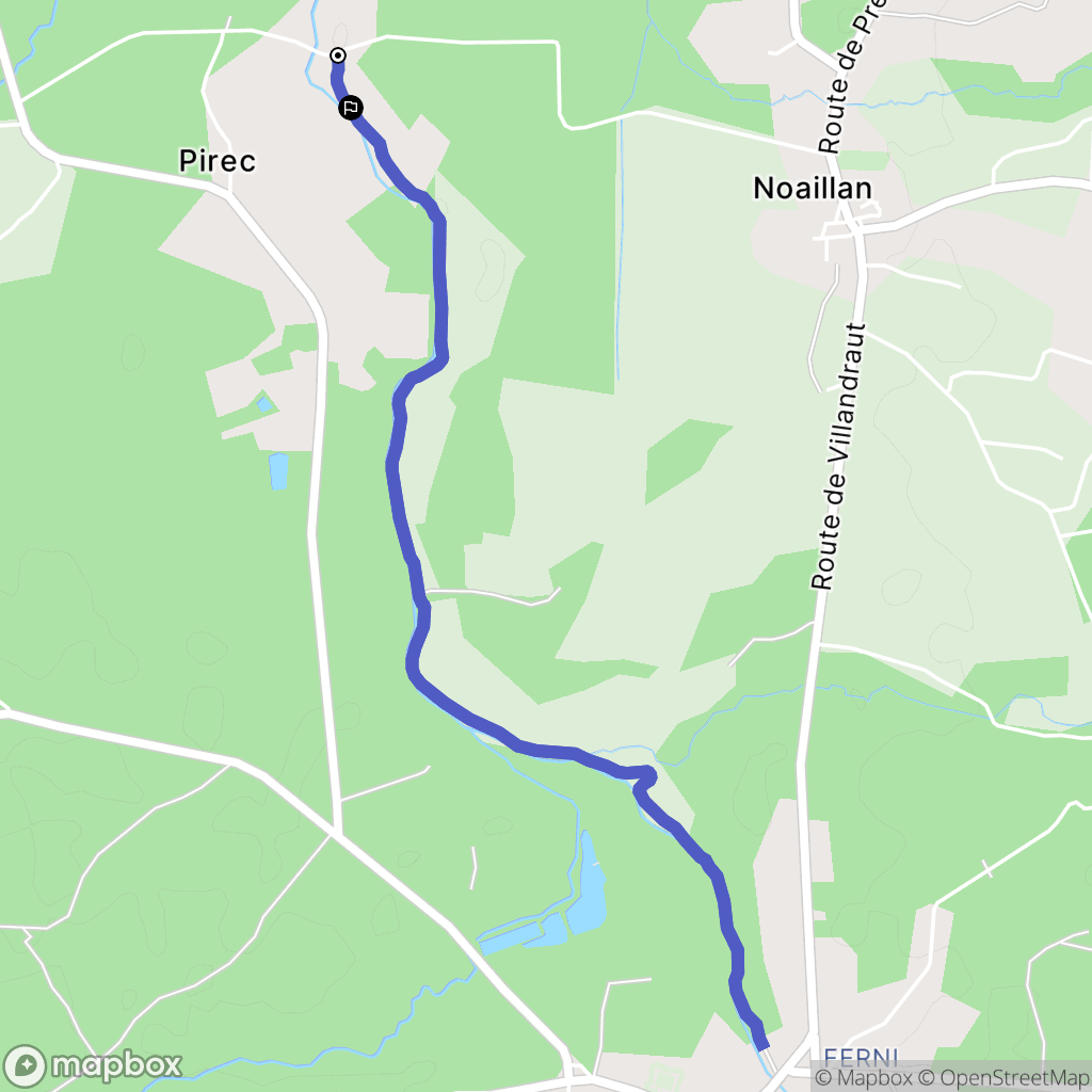 Noaillan : carte du parcours de randonnée - France