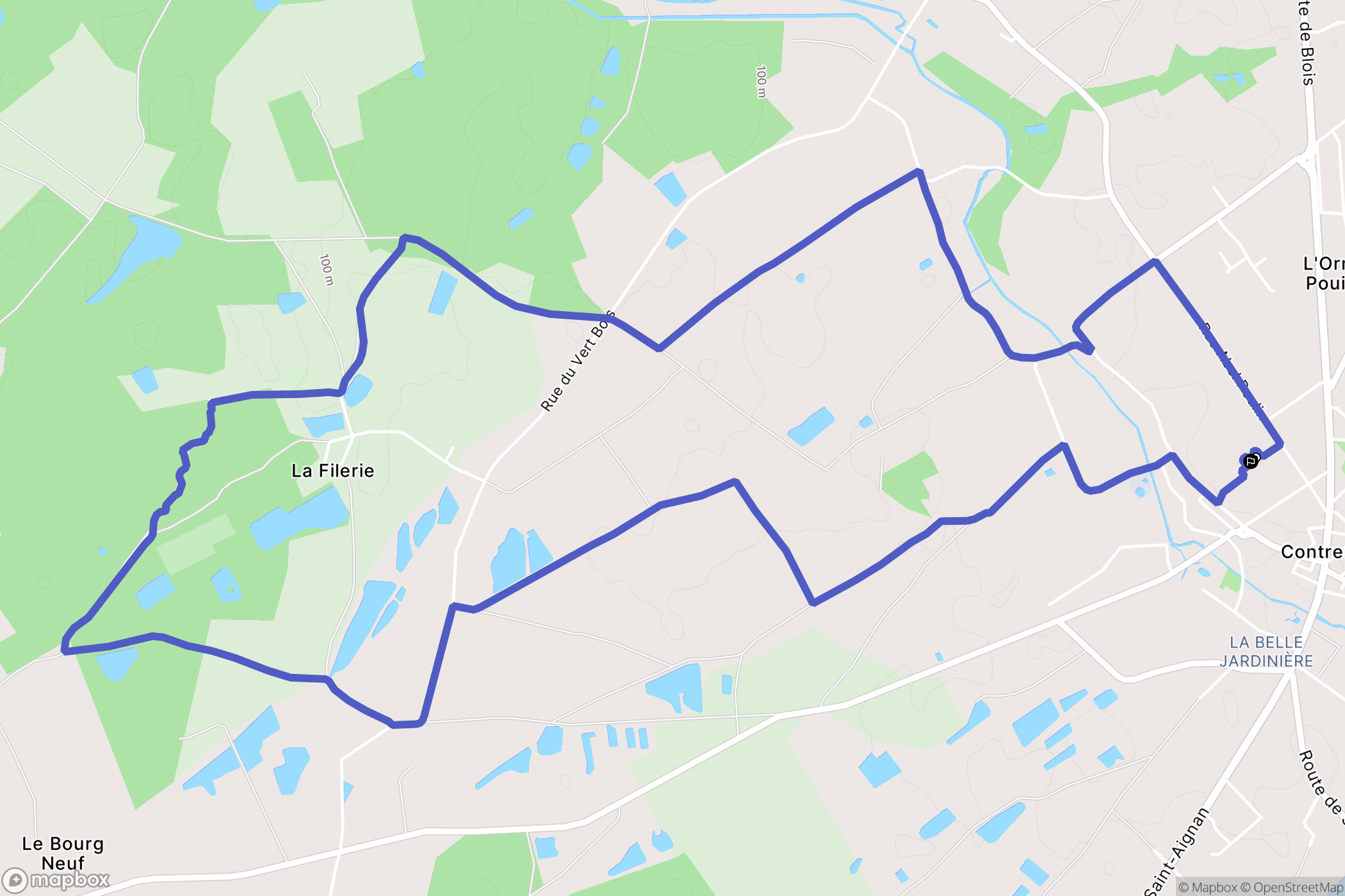 Le Controis-en-Sologne : carte du parcours de randonnée - France