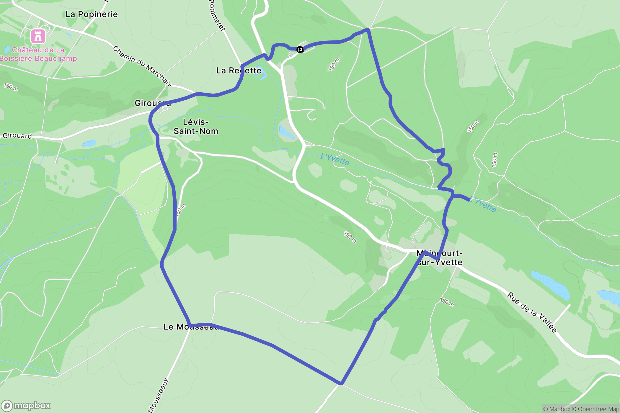 Lévis-Saint-Nom : carte du parcours de randonnée - France