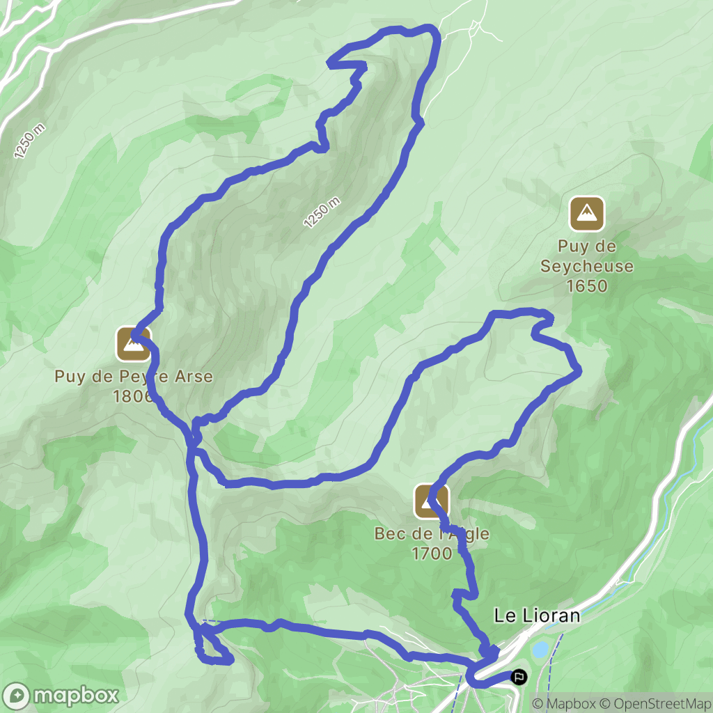 Laveissière : carte du parcours de randonnée - France