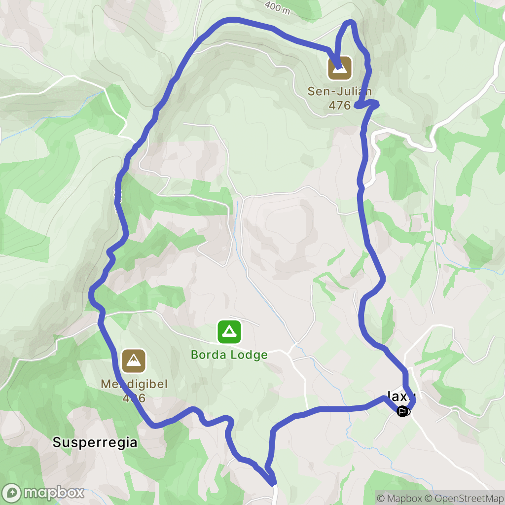 Jaxu : carte du parcours de randonnée - France