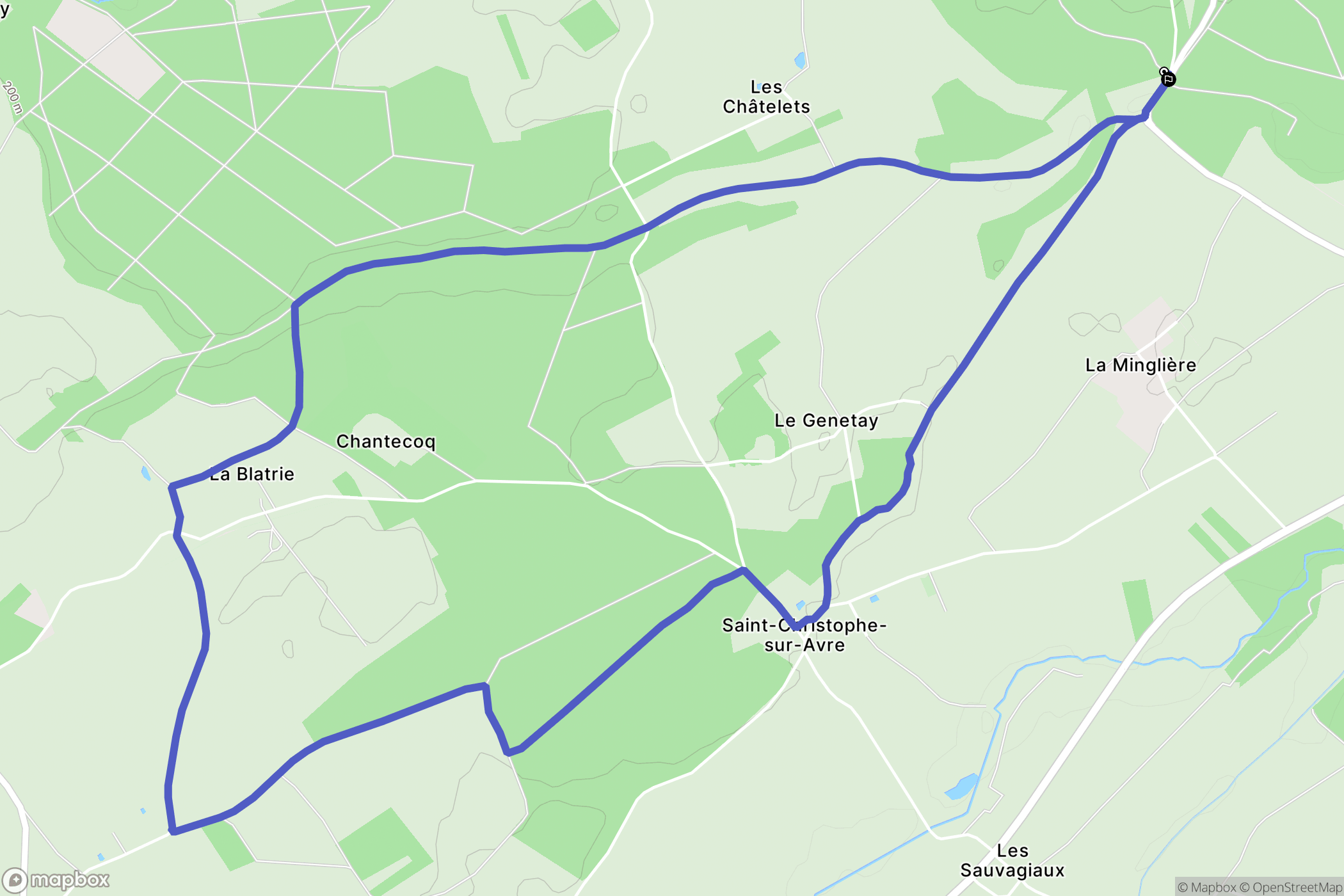 Les Barils : carte du parcours de randonnée - France