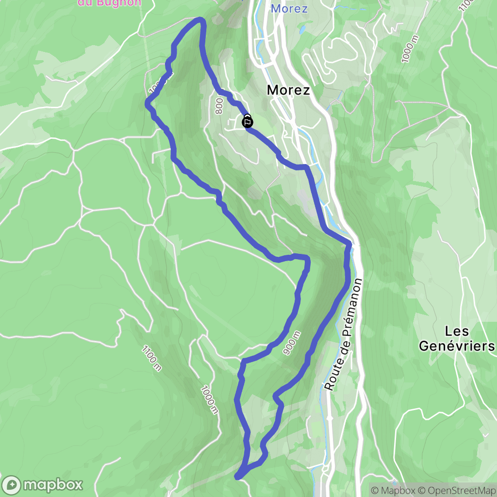 Hauts-de-Bienne : carte du parcours de randonnée - France