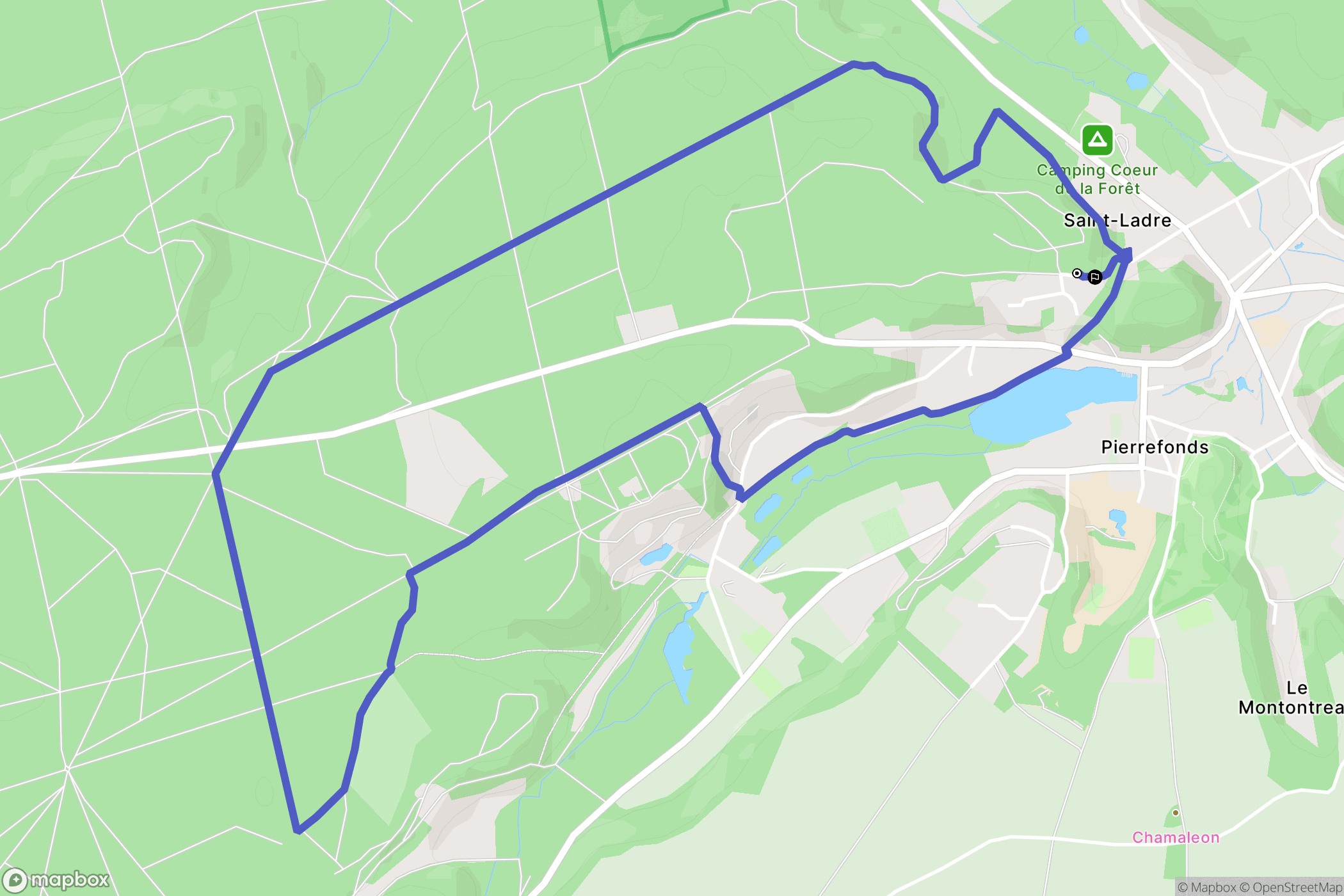 Pierrefonds : carte du parcours de randonnée - France