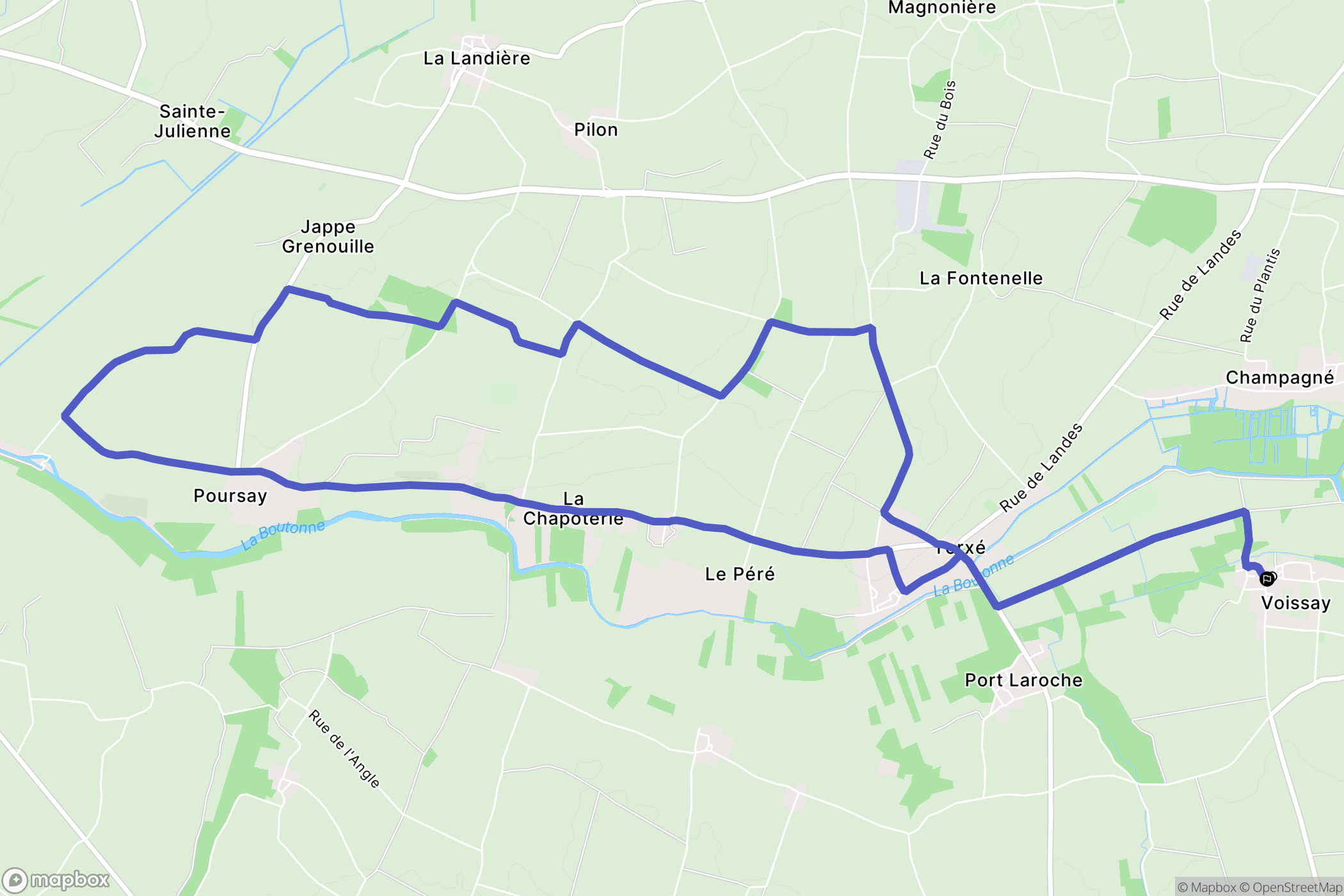 Voissay : carte du parcours de randonnée - France
