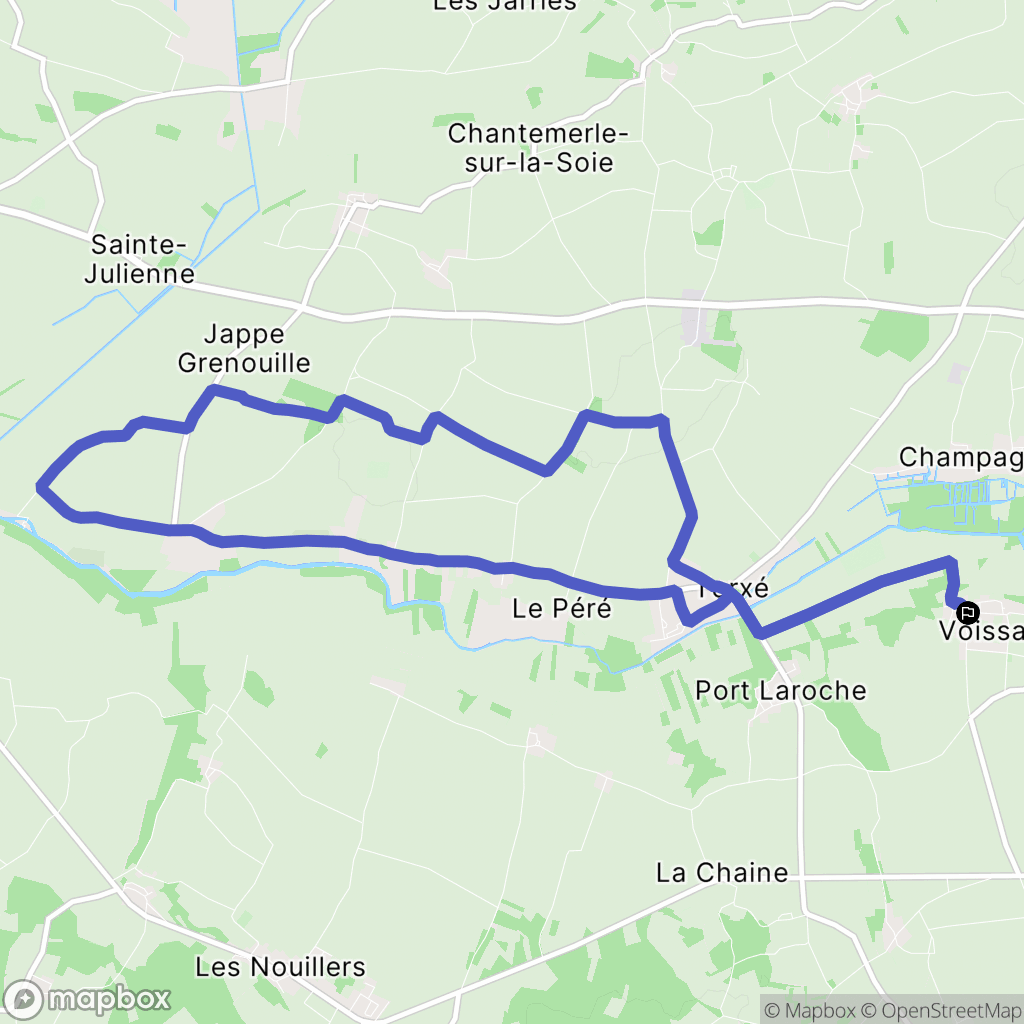 Voissay : carte du parcours de randonnée - France