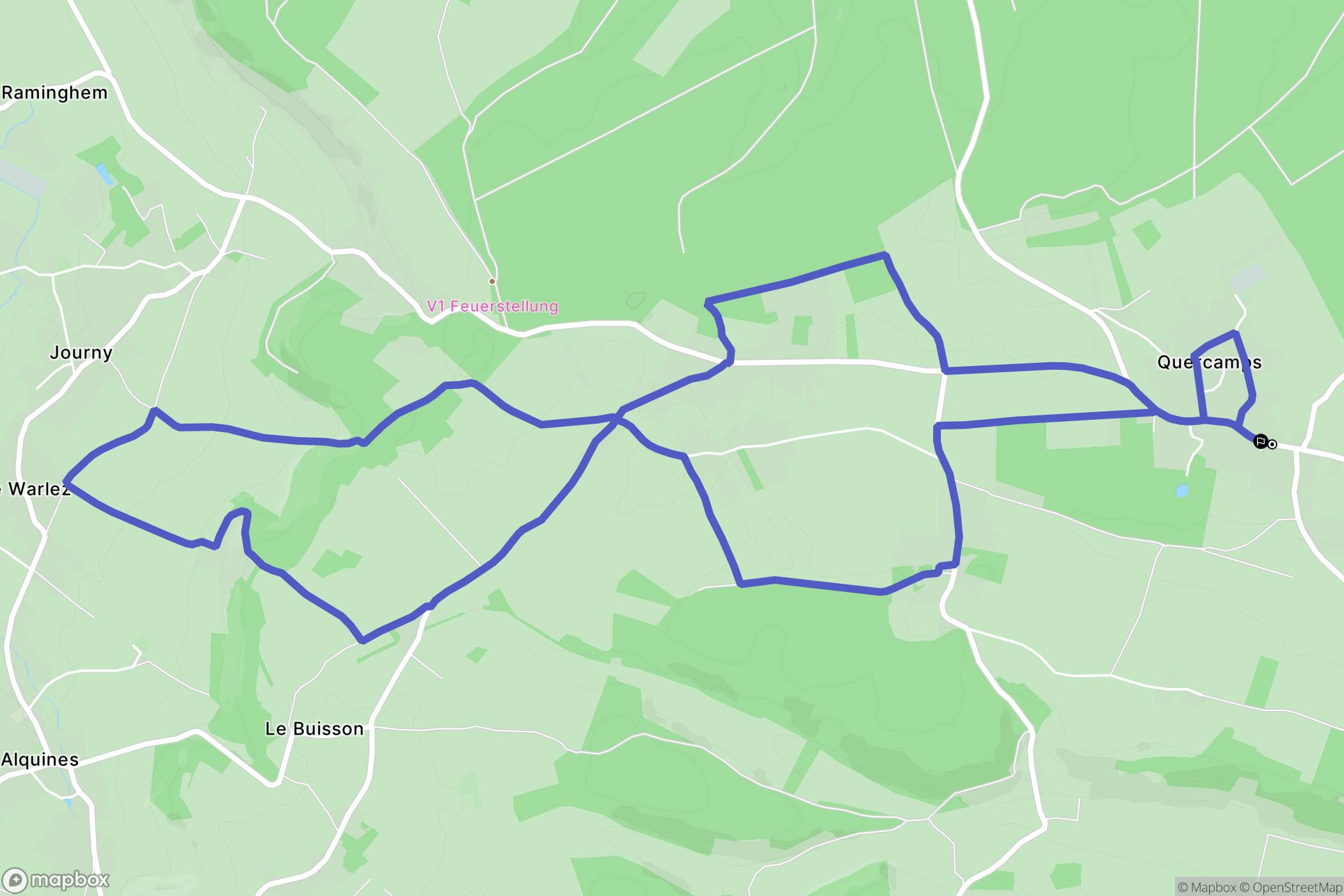 Quercamps : carte du parcours de randonnée - France