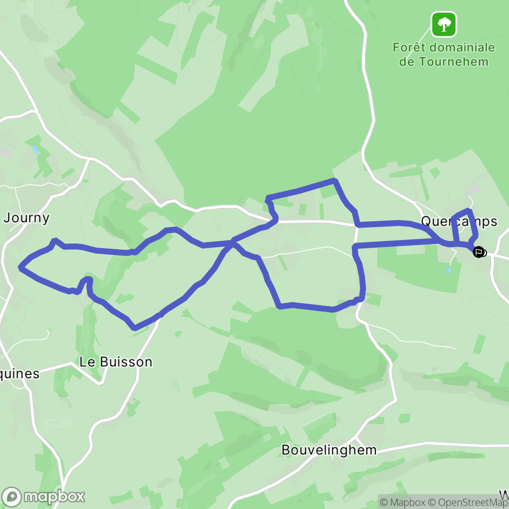 Quercamps : carte du parcours de randonnée - France