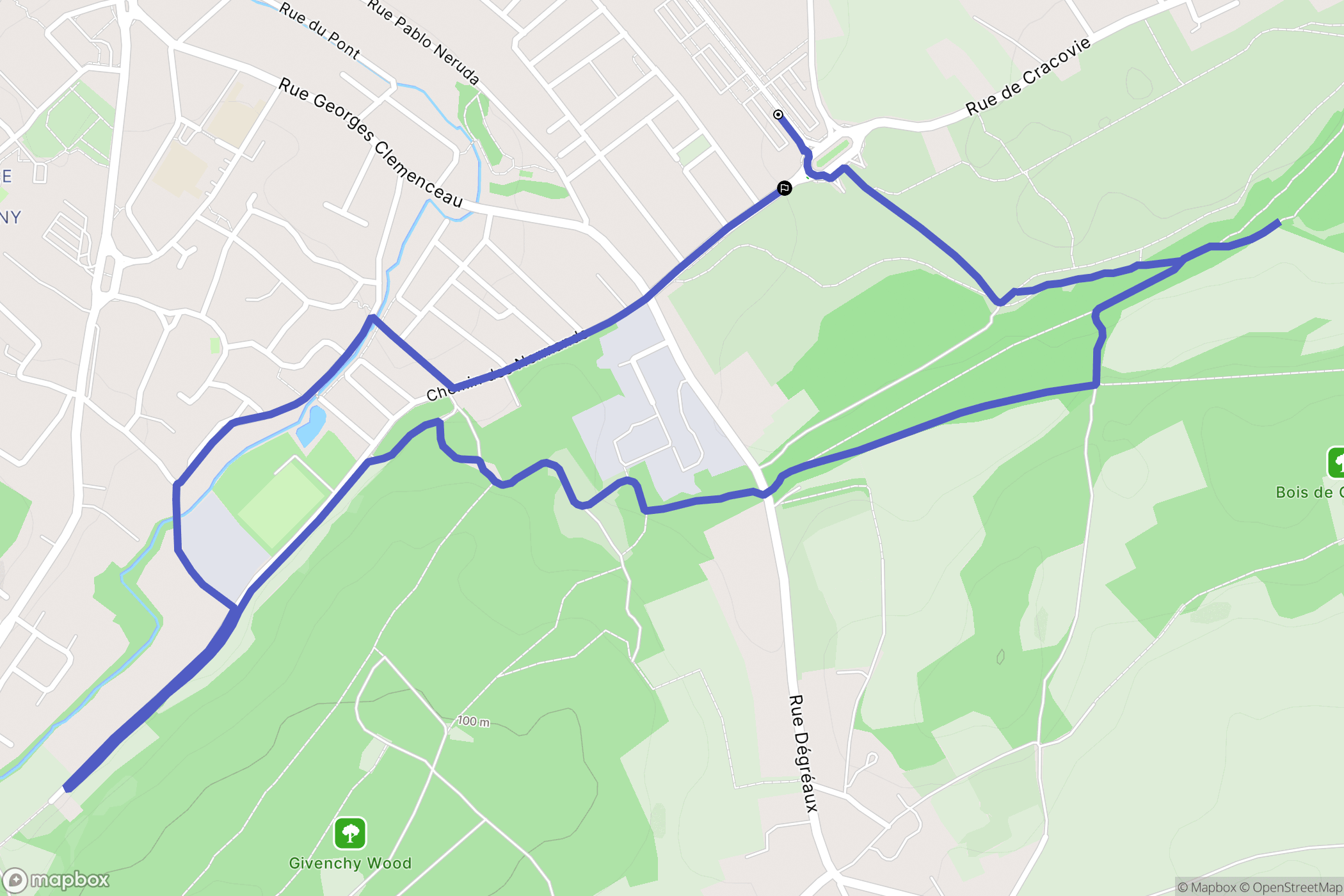 Liévin : carte du parcours de randonnée - France