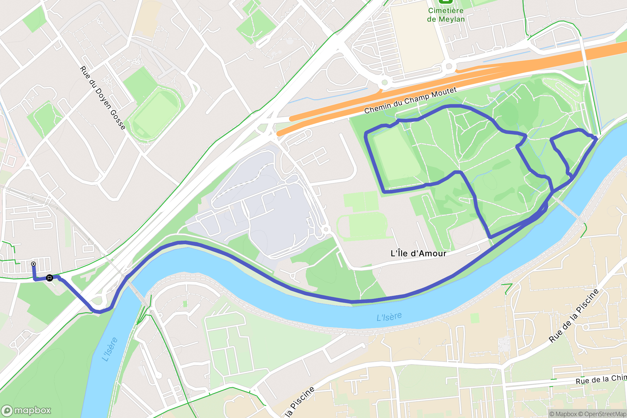 La Tronche : carte du parcours de randonnée - France