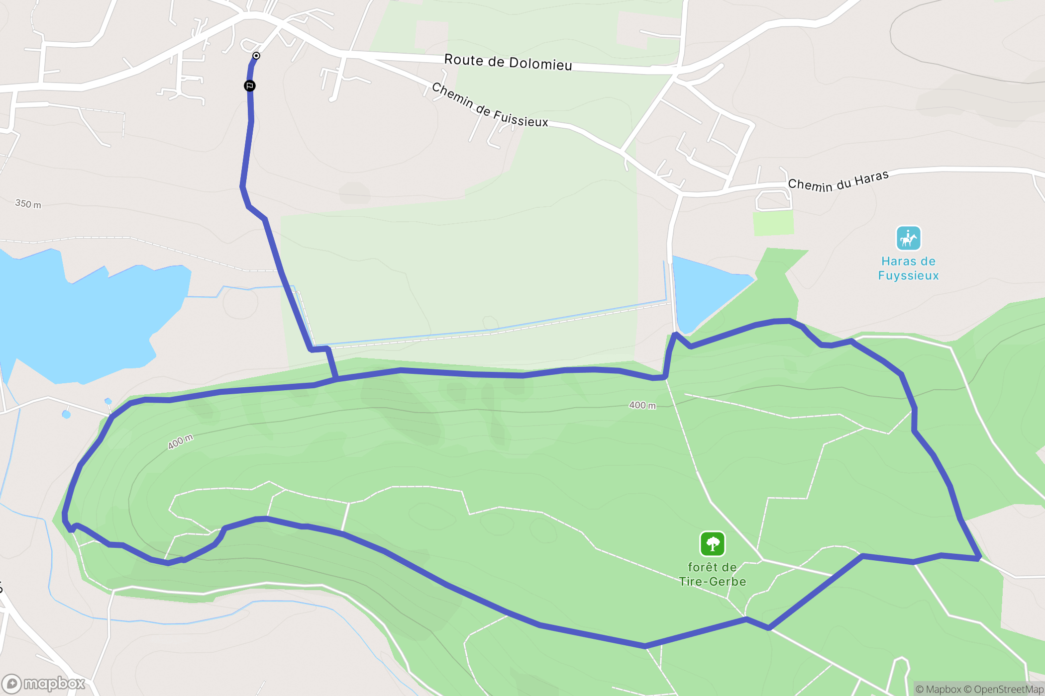 Montcarra : carte du parcours de randonnée - France