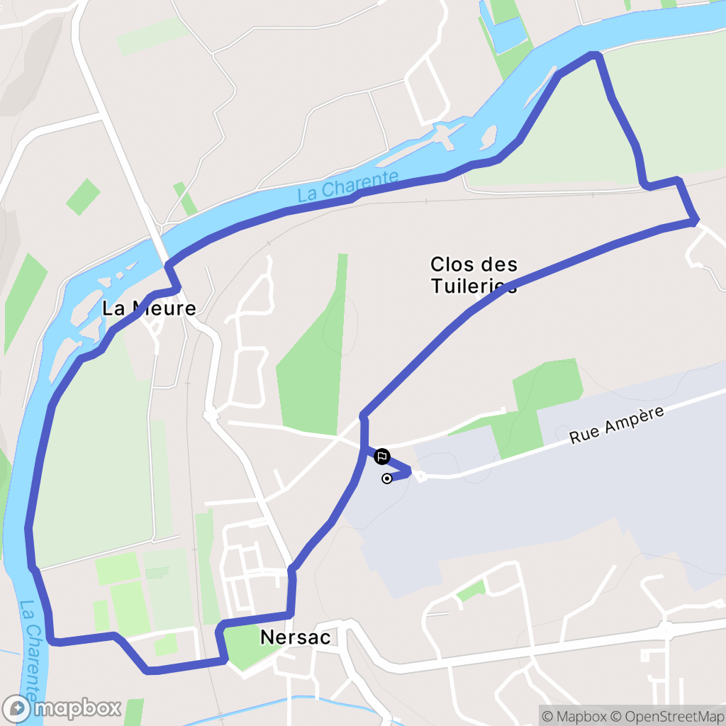 Nersac : carte du parcours de randonnée - France