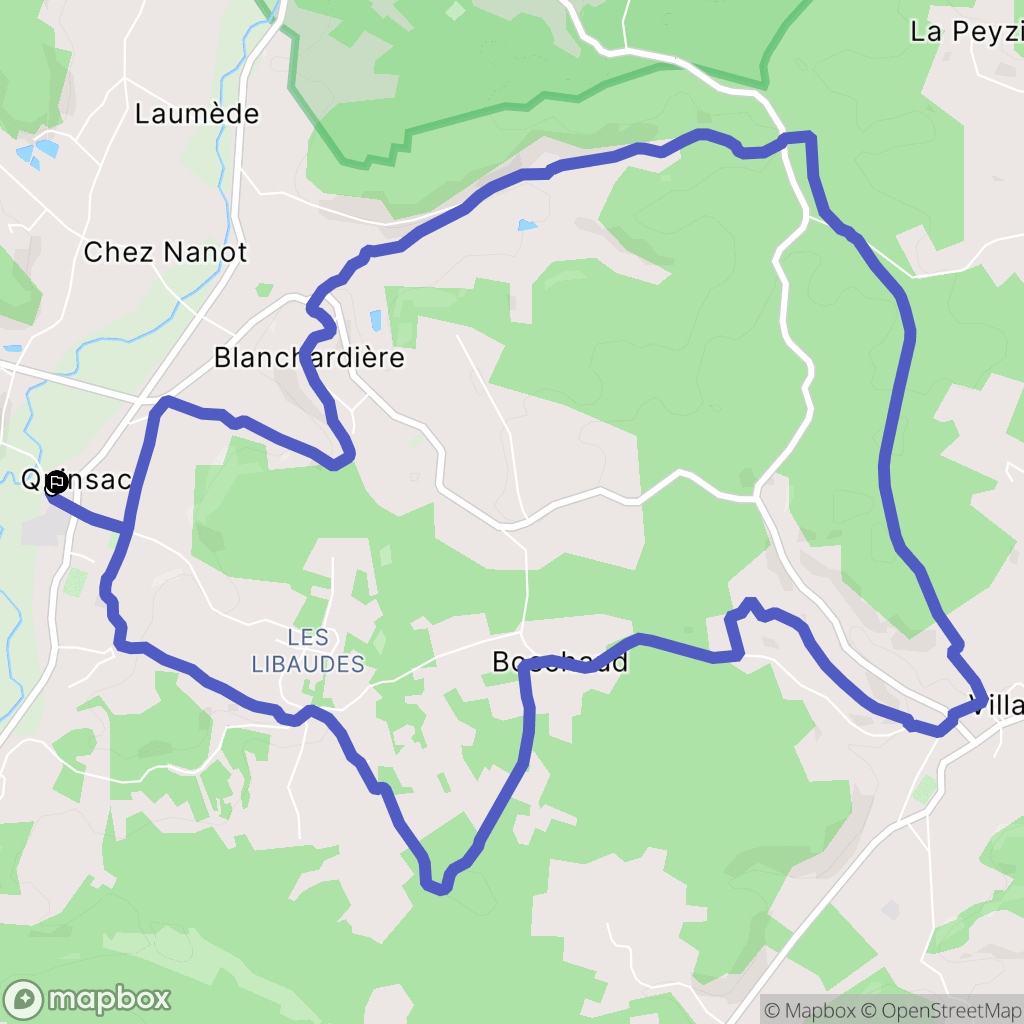 Quinsac : carte du parcours de randonnée - France